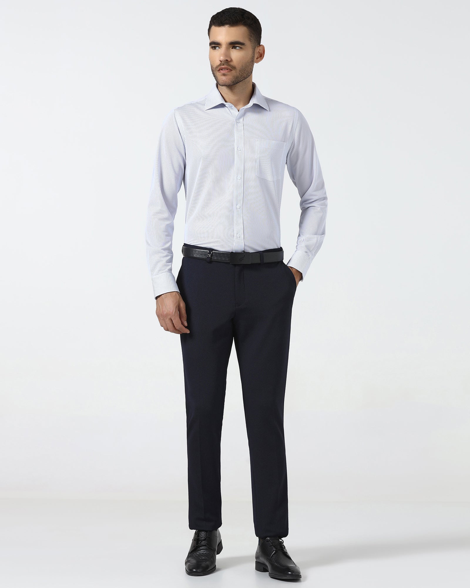 Navy Textured Trouser - Scot