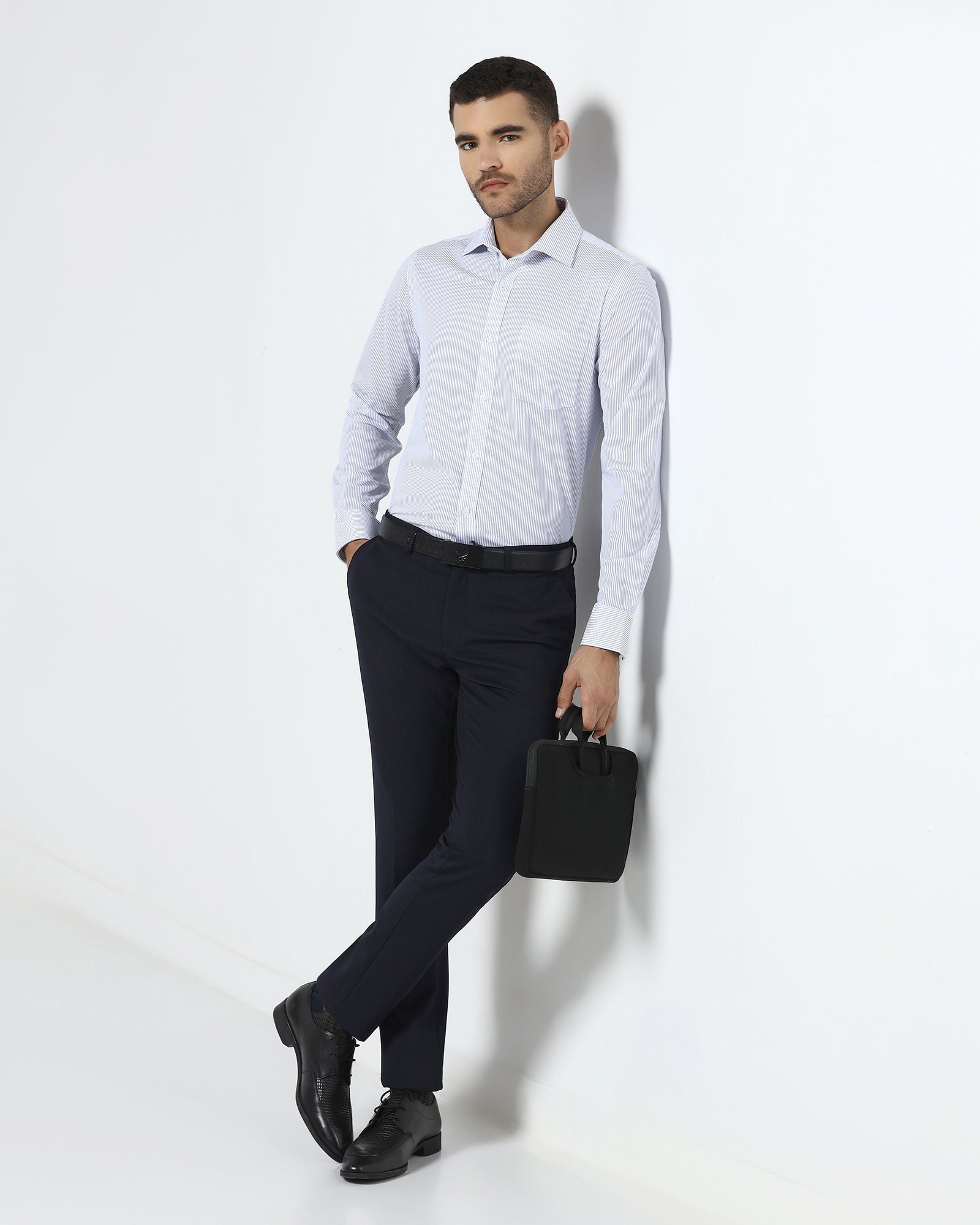 Navy Textured Trouser - Scot