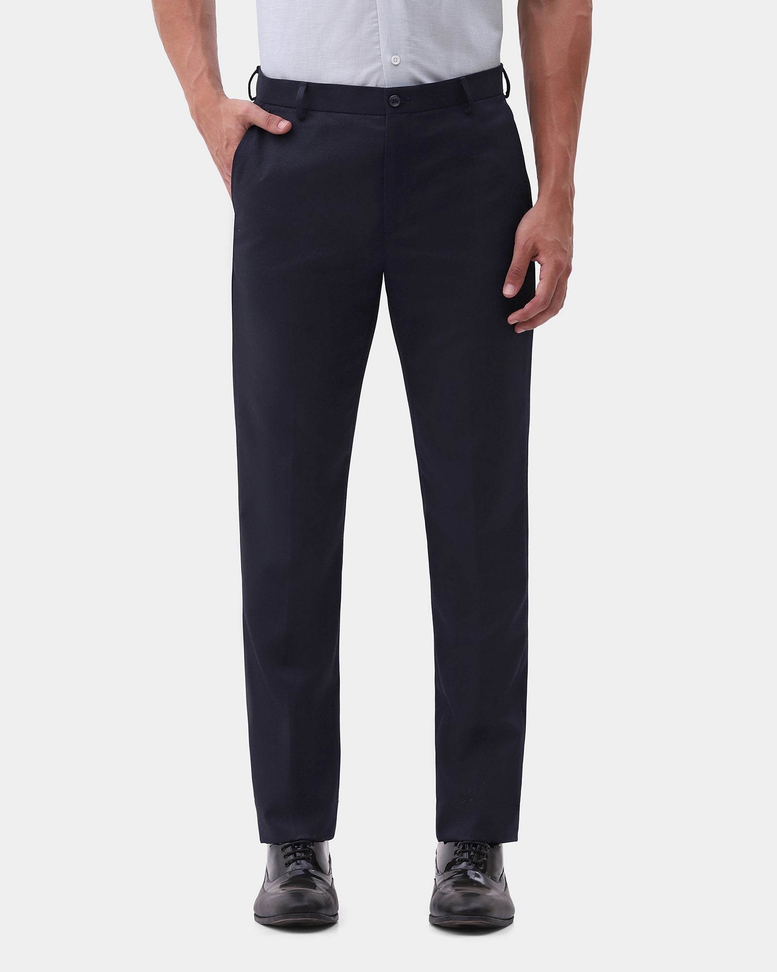Navy Textured Trouser - Vute