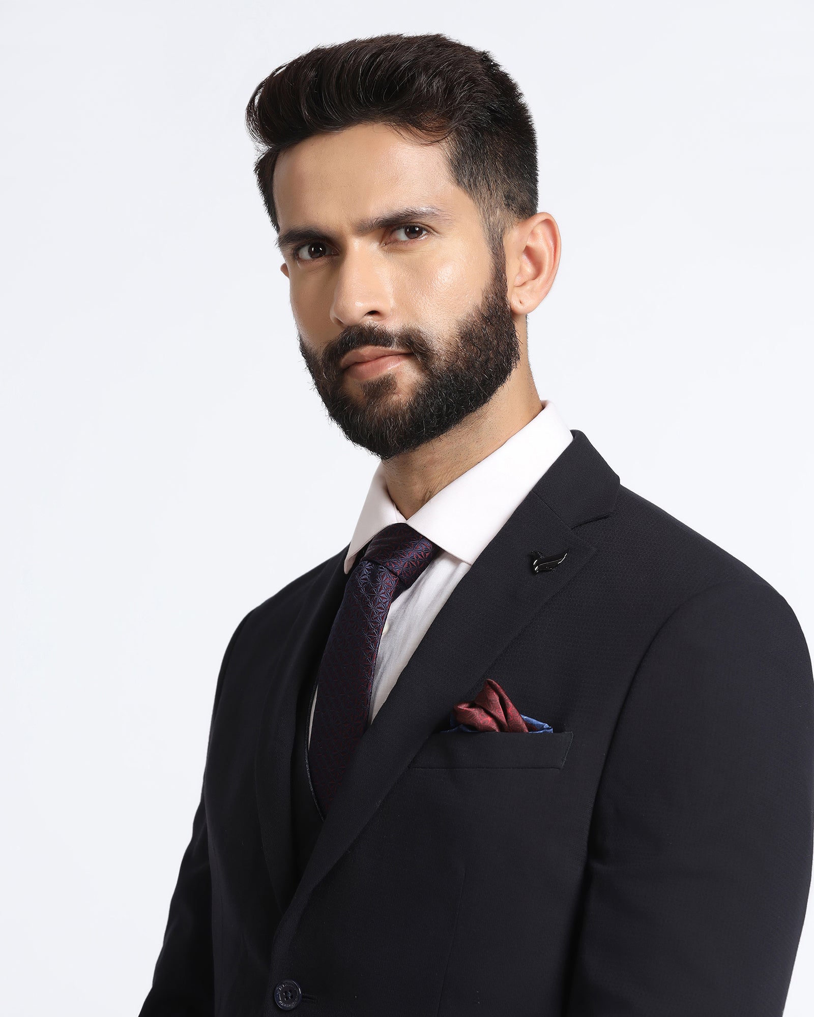 Navy Three Piece Solid Suit - Kelm