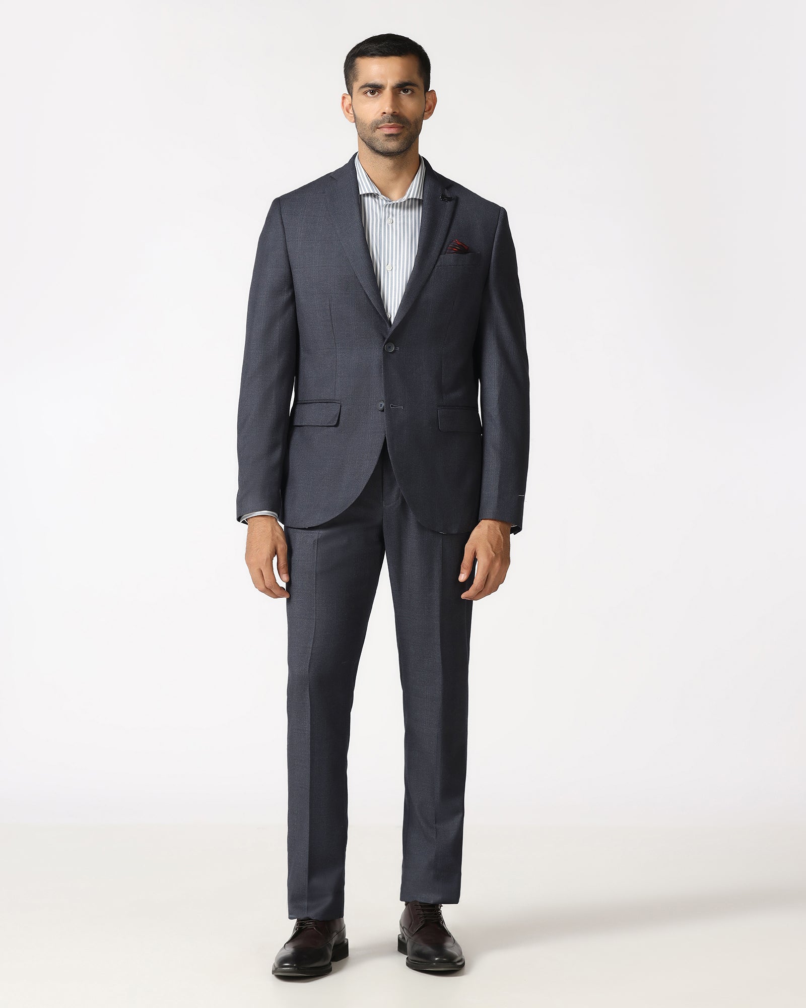 Navy Two Piece Check Suit - Donet
