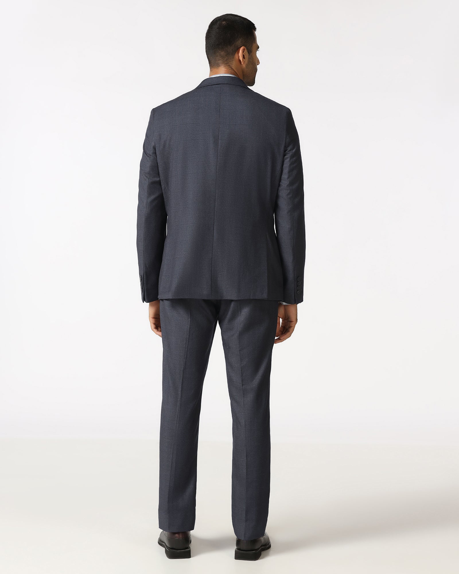 Navy Two Piece Check Suit - Donet