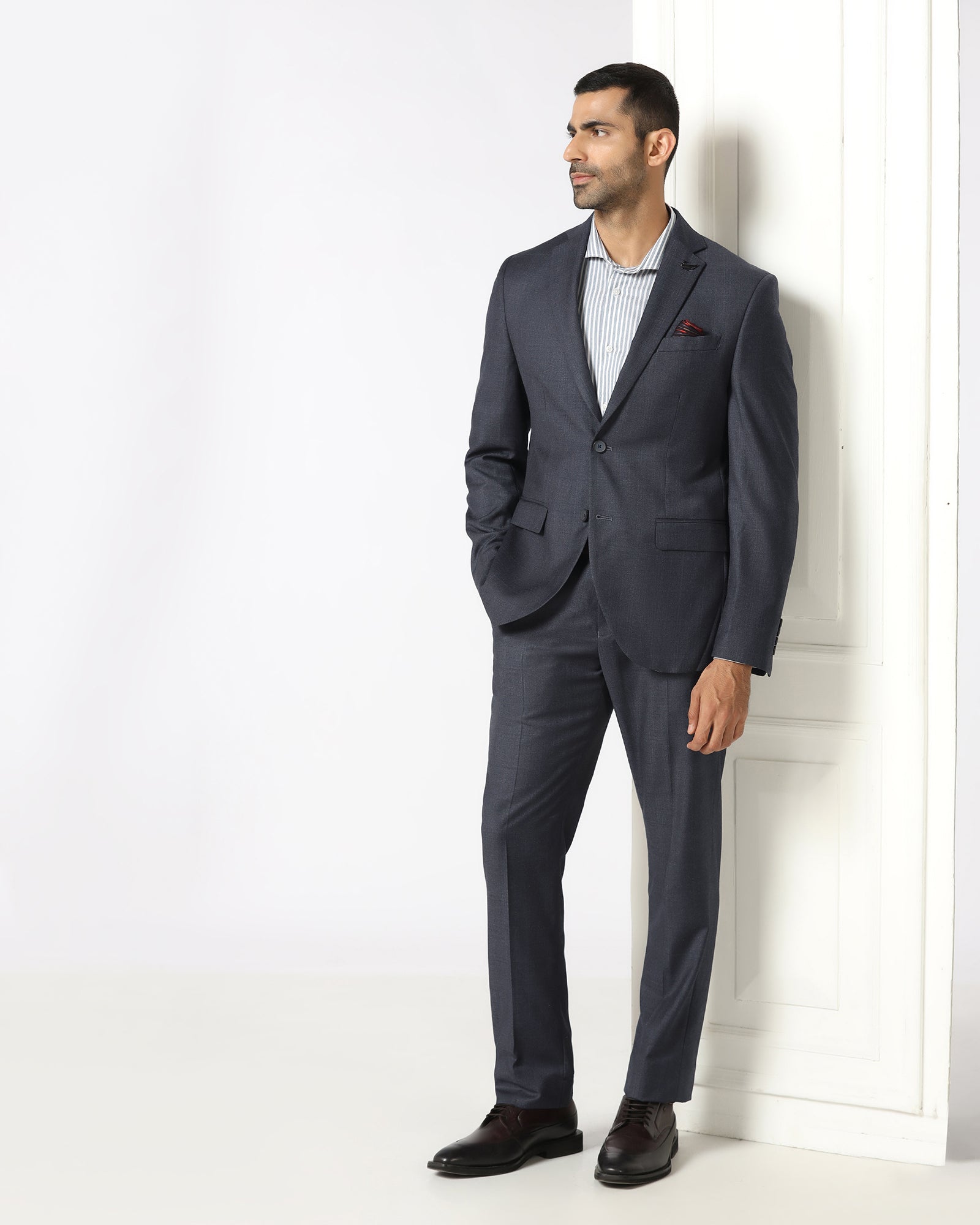 Navy Two Piece Check Suit - Donet
