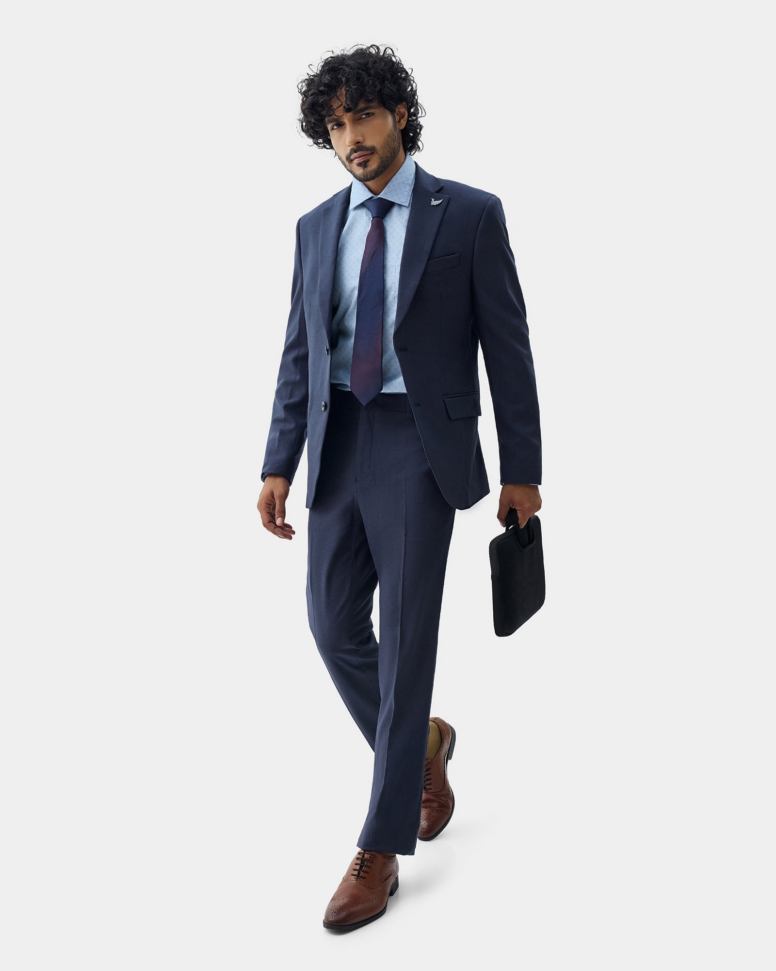 Navy Two Piece Solid Suit - Gesto