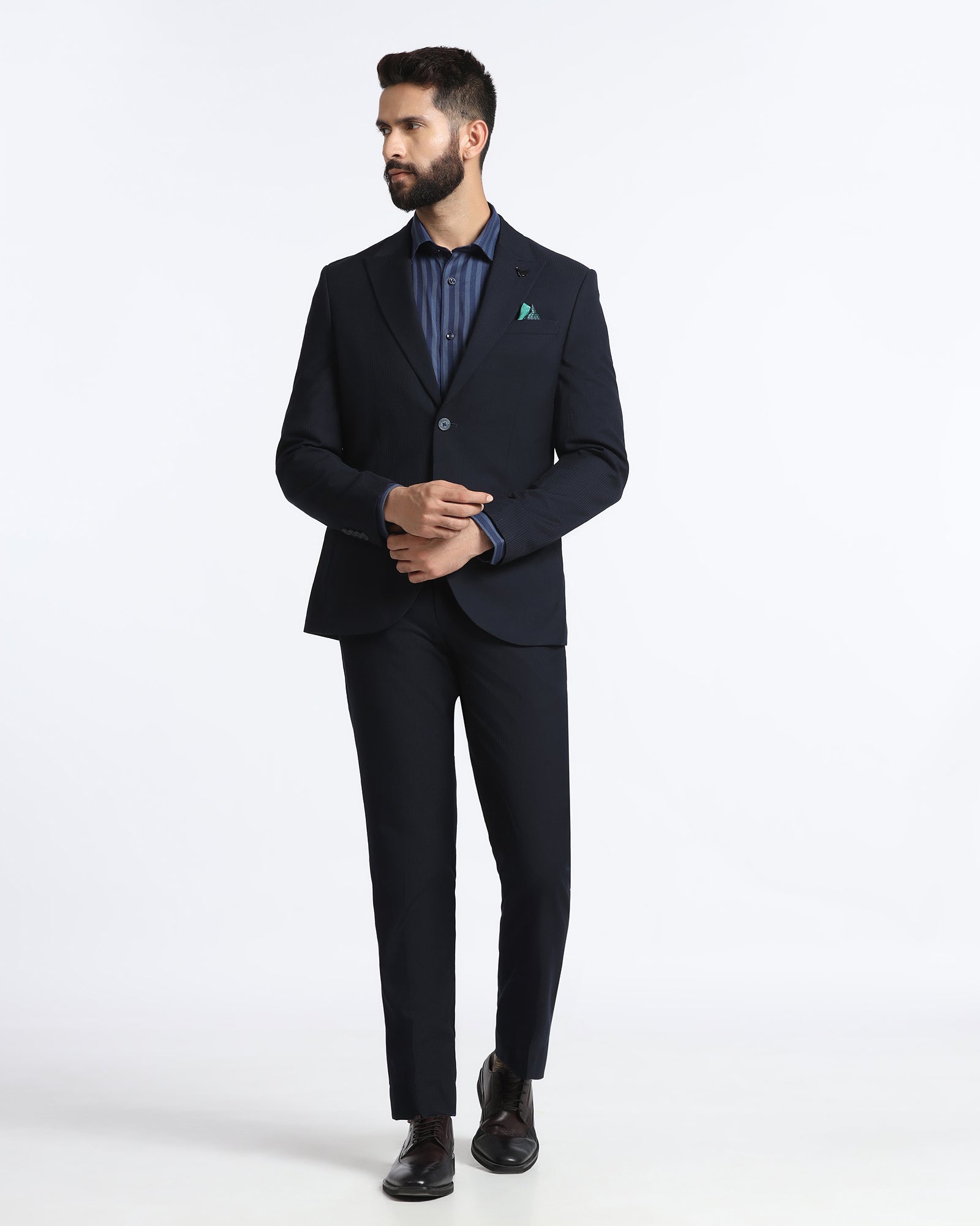 Navy Two Piece Stripe Suit - Jime