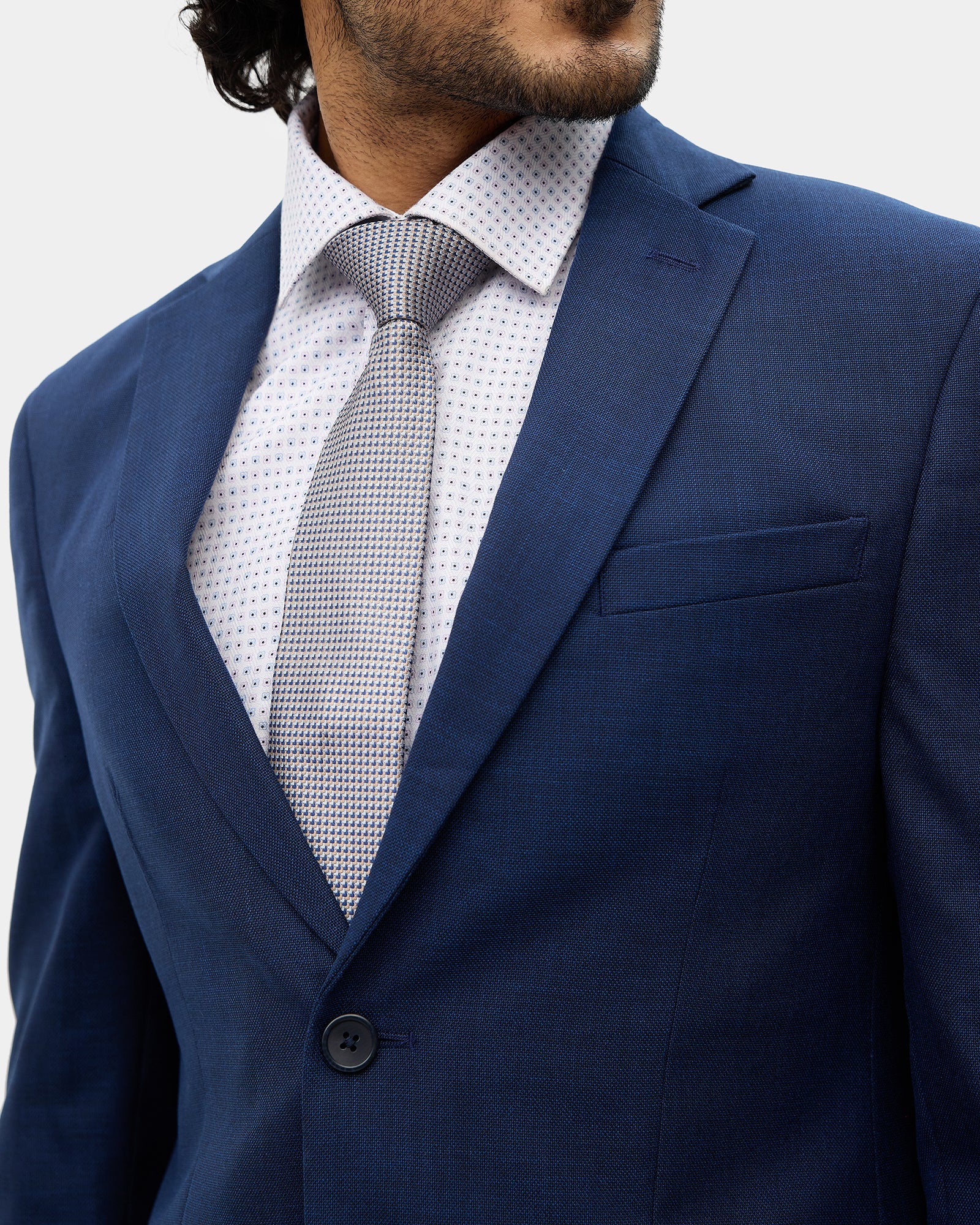 Navy Two Piece Textured Suit - Heckle