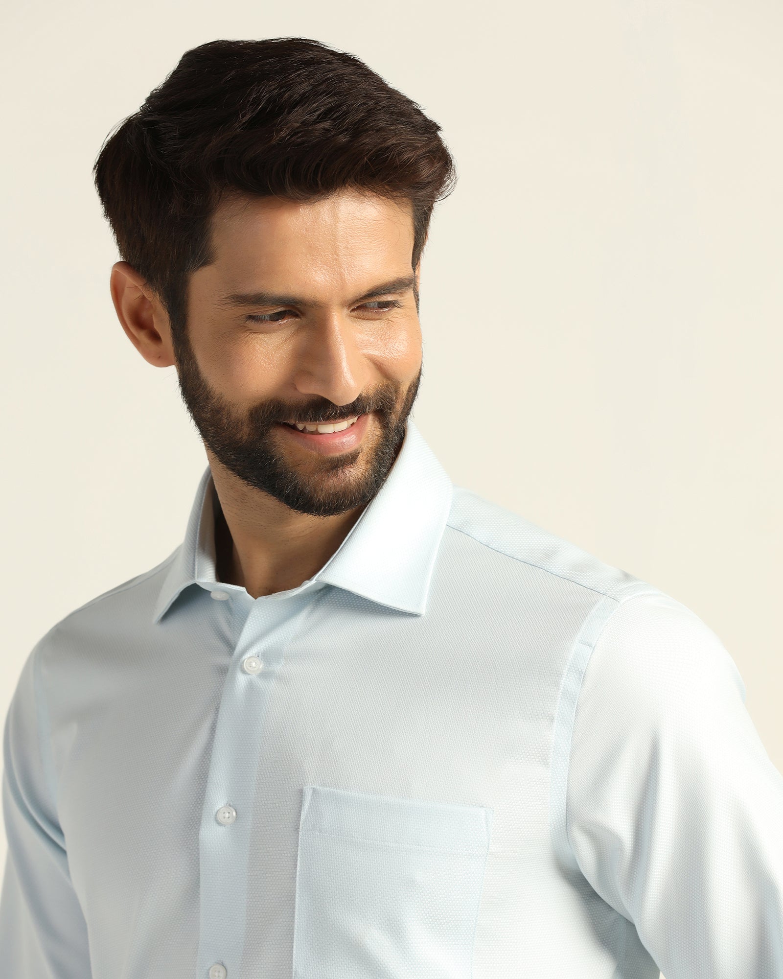 Non Iron Formal Aqua Textured Shirt - Bridge