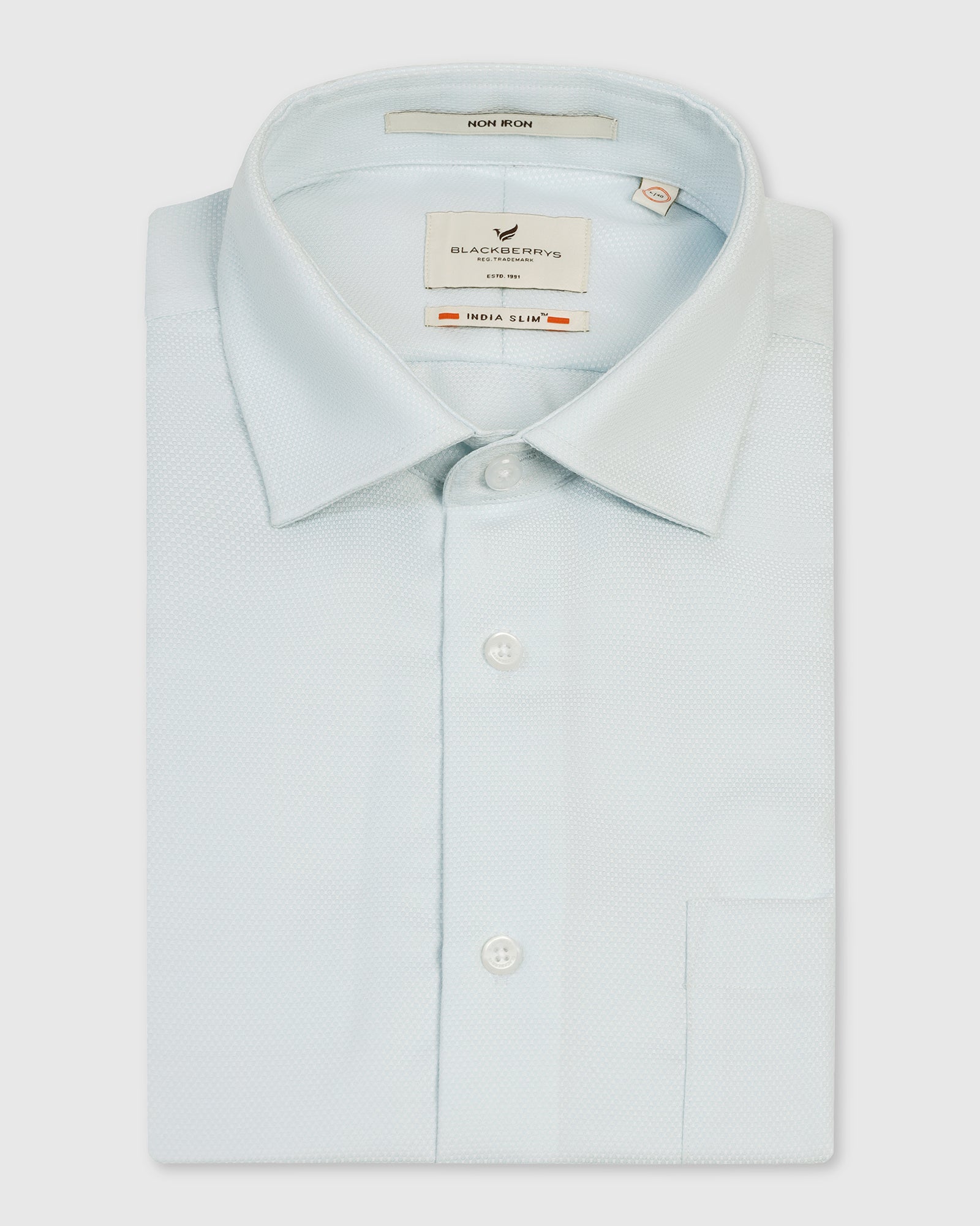 Non Iron Formal Aqua Textured Shirt - Bridge