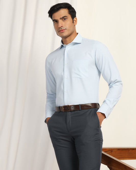 Non Iron Formal Aqua Textured Shirt - Wise
