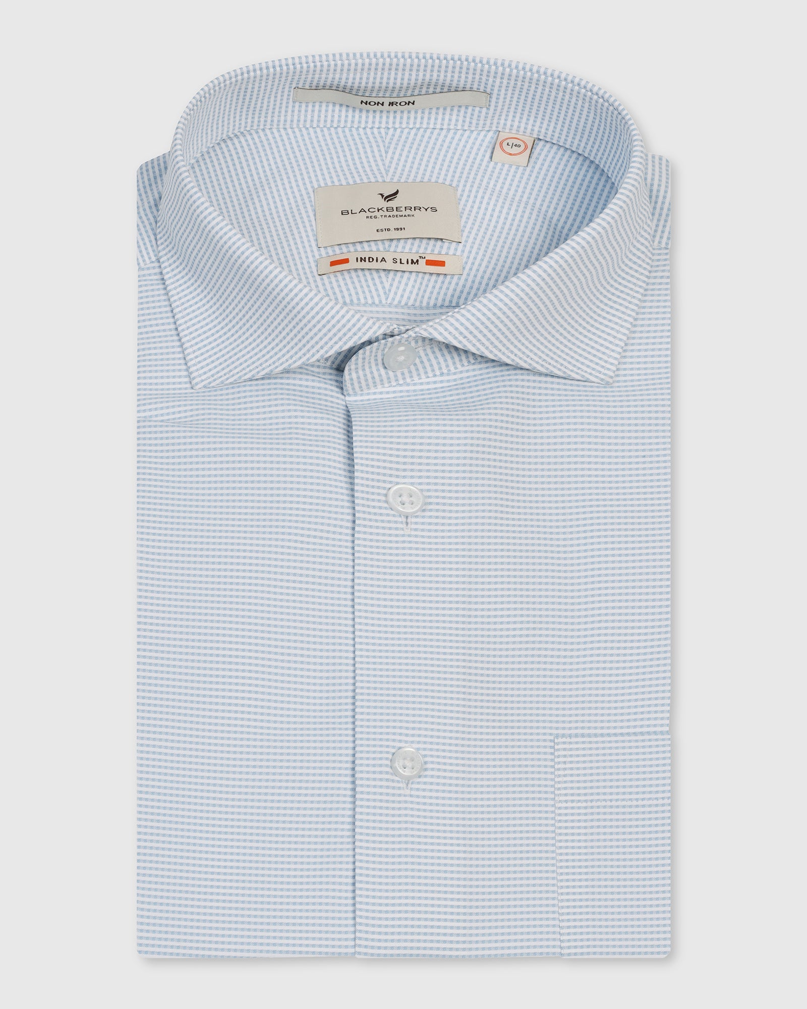 Non Iron Formal Aqua Textured Shirt - Wise