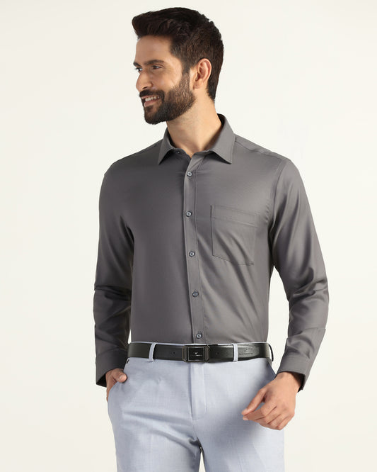 Non Iron Formal Grey Textured Shirt - Bridge