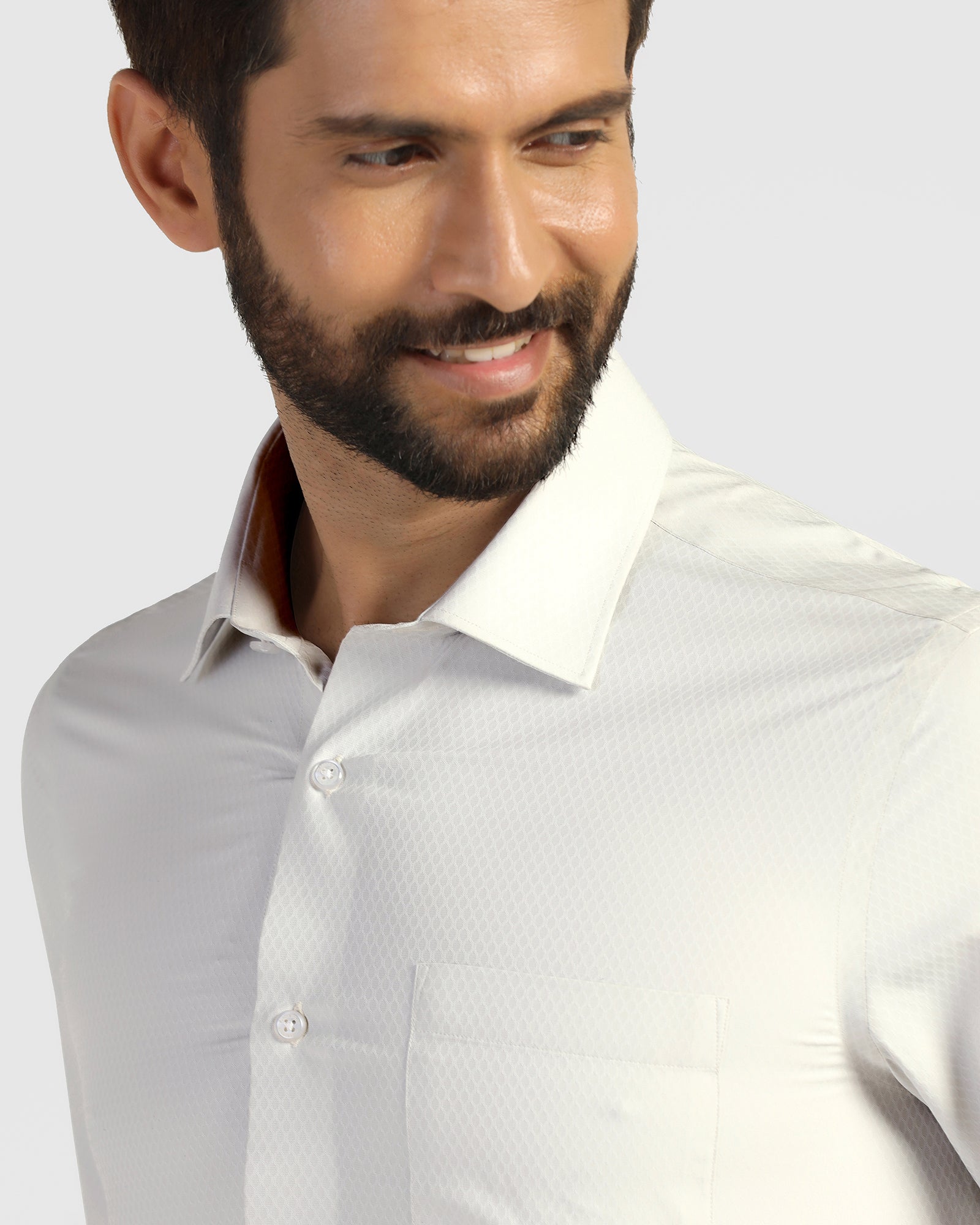 Non Iron Formal Grey Textured Shirt - Wren