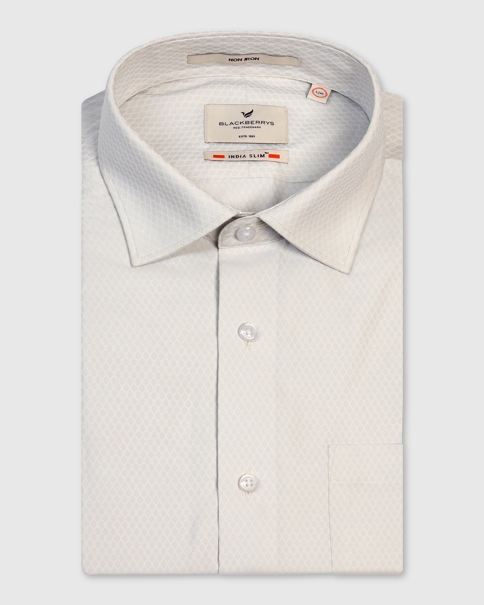 Non Iron Formal Grey Textured Shirt - Wren