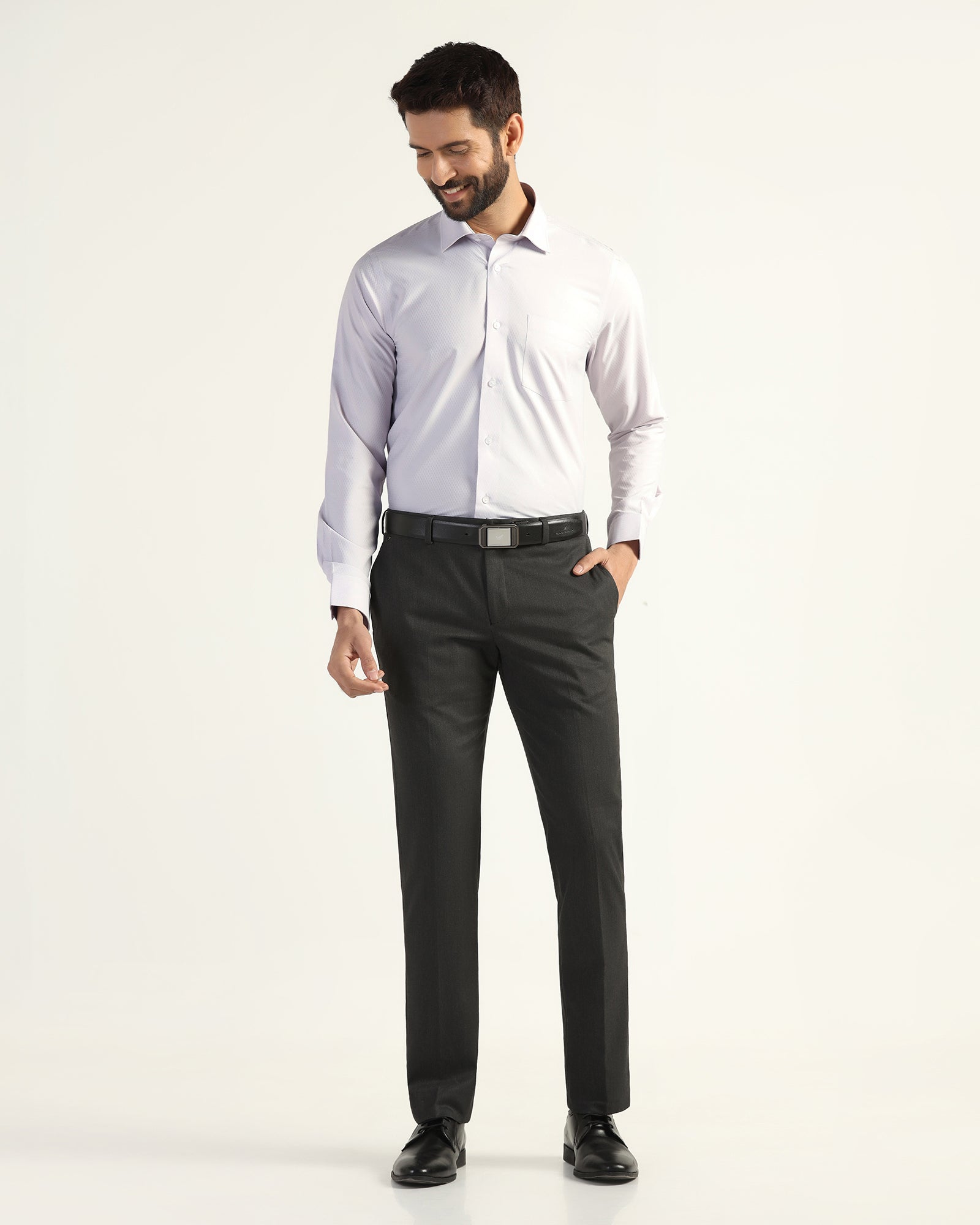 Non Iron Formal Lavender Textured Shirt - Wren