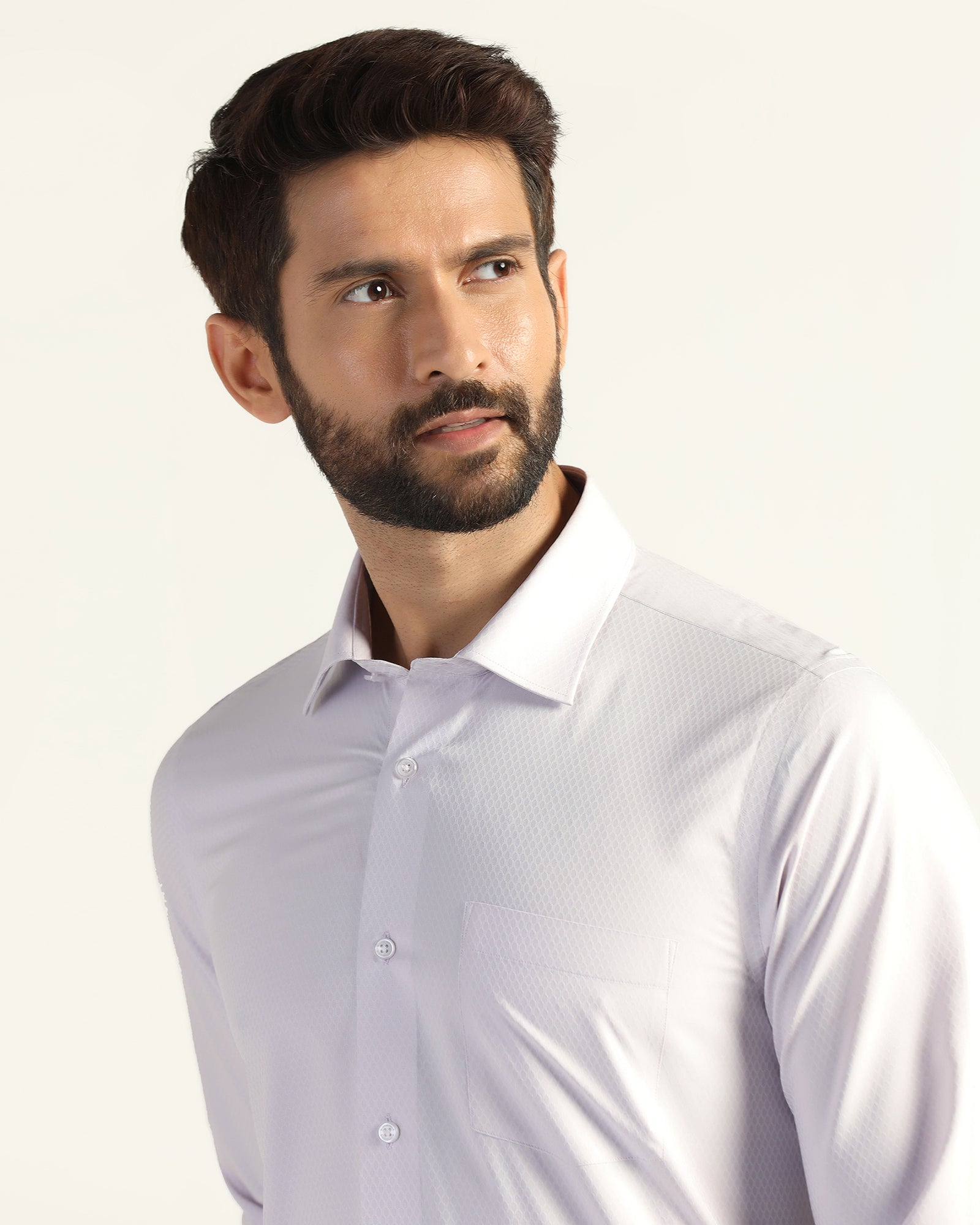 Non Iron Formal Lavender Textured Shirt - Wren