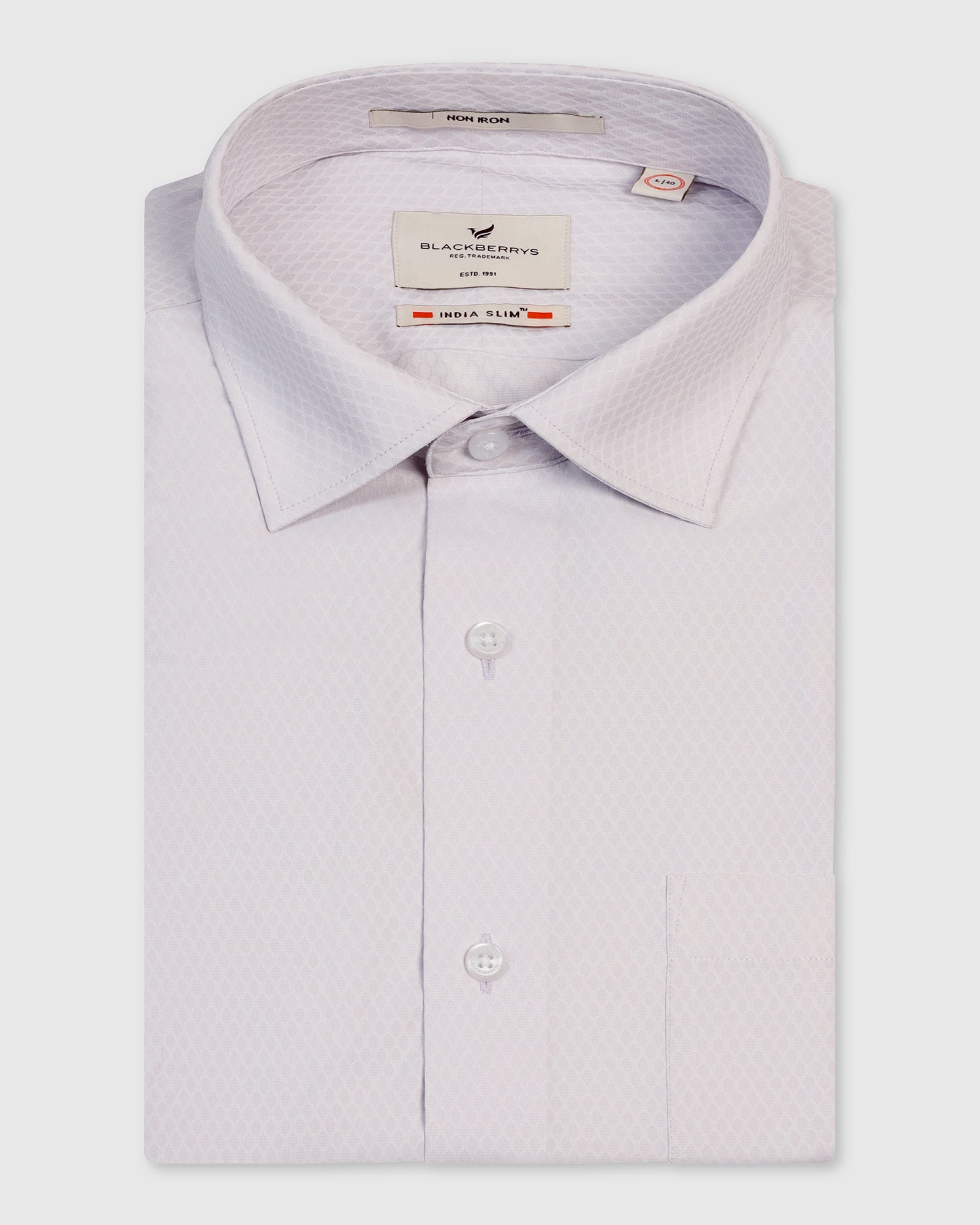 Non Iron Formal Lavender Textured Shirt - Wren