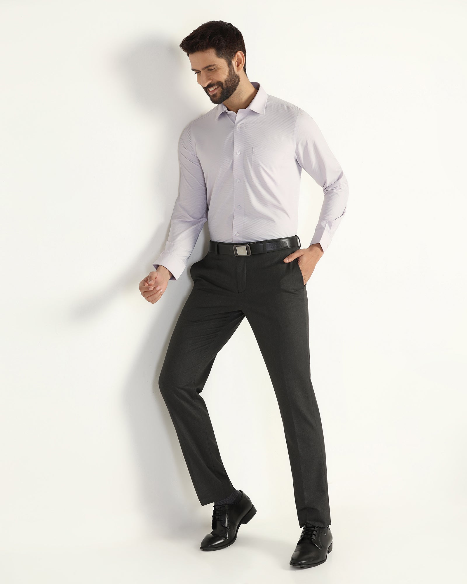 Non Iron Formal Lavender Textured Shirt - Wren