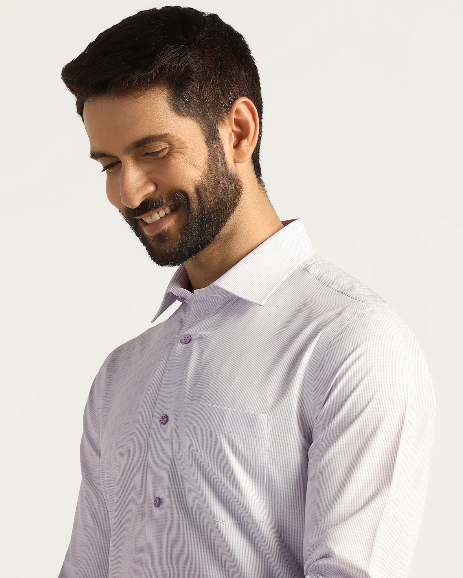 Non Iron Formal Lavender Textured Shirt - Wynn