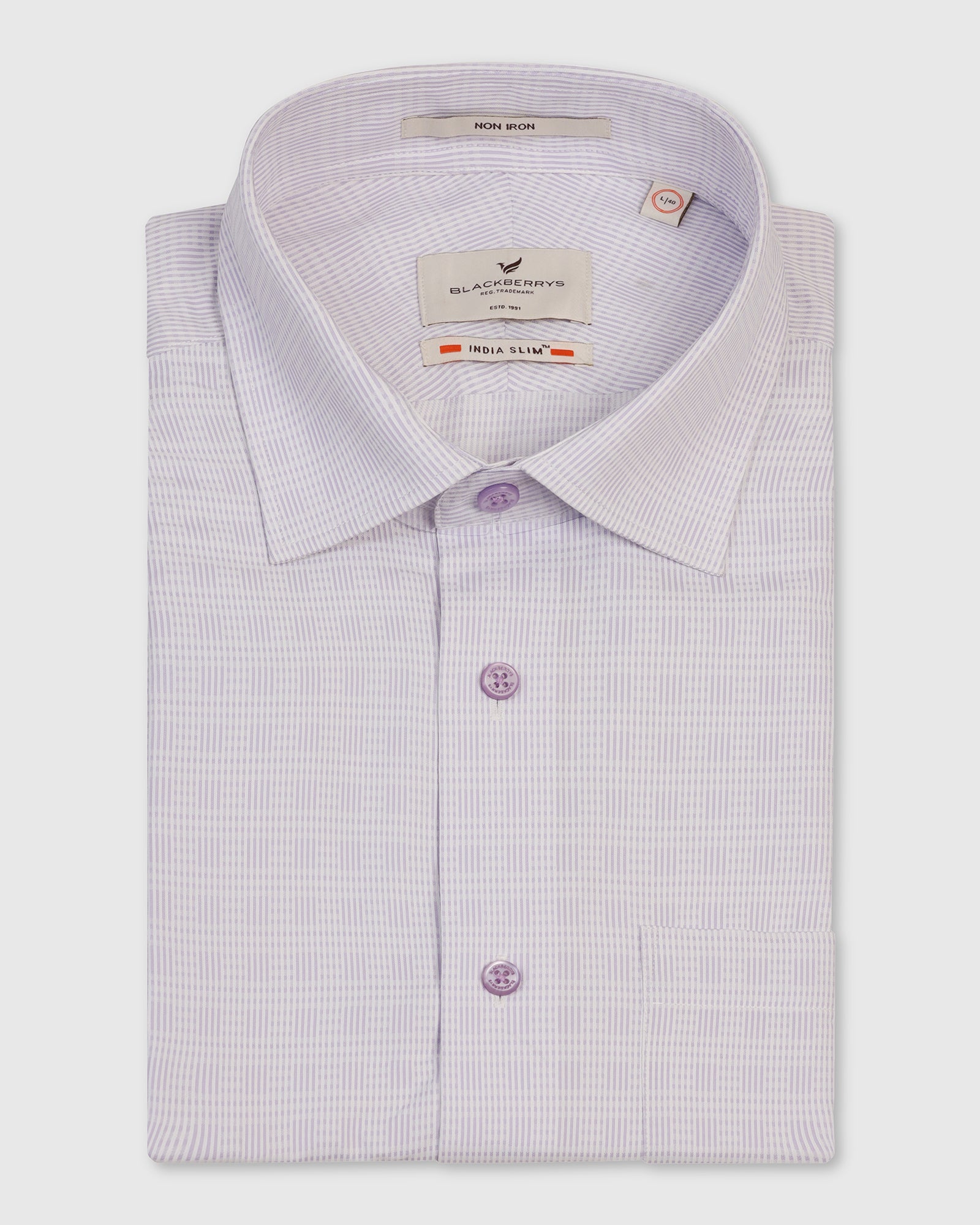 Non Iron Formal Lavender Textured Shirt - Wynn