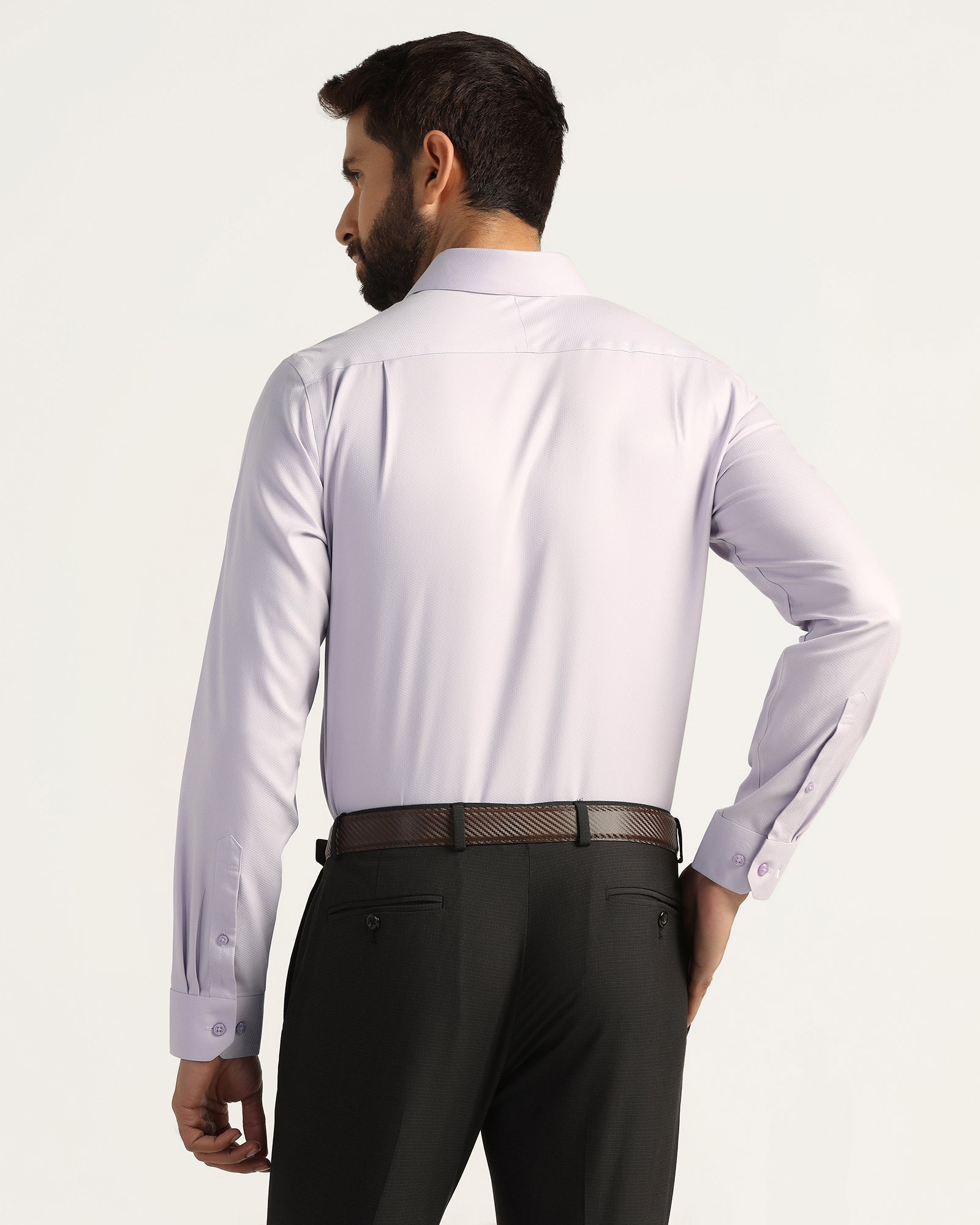 Non Iron Formal Lilac Textured Shirt - Bridge