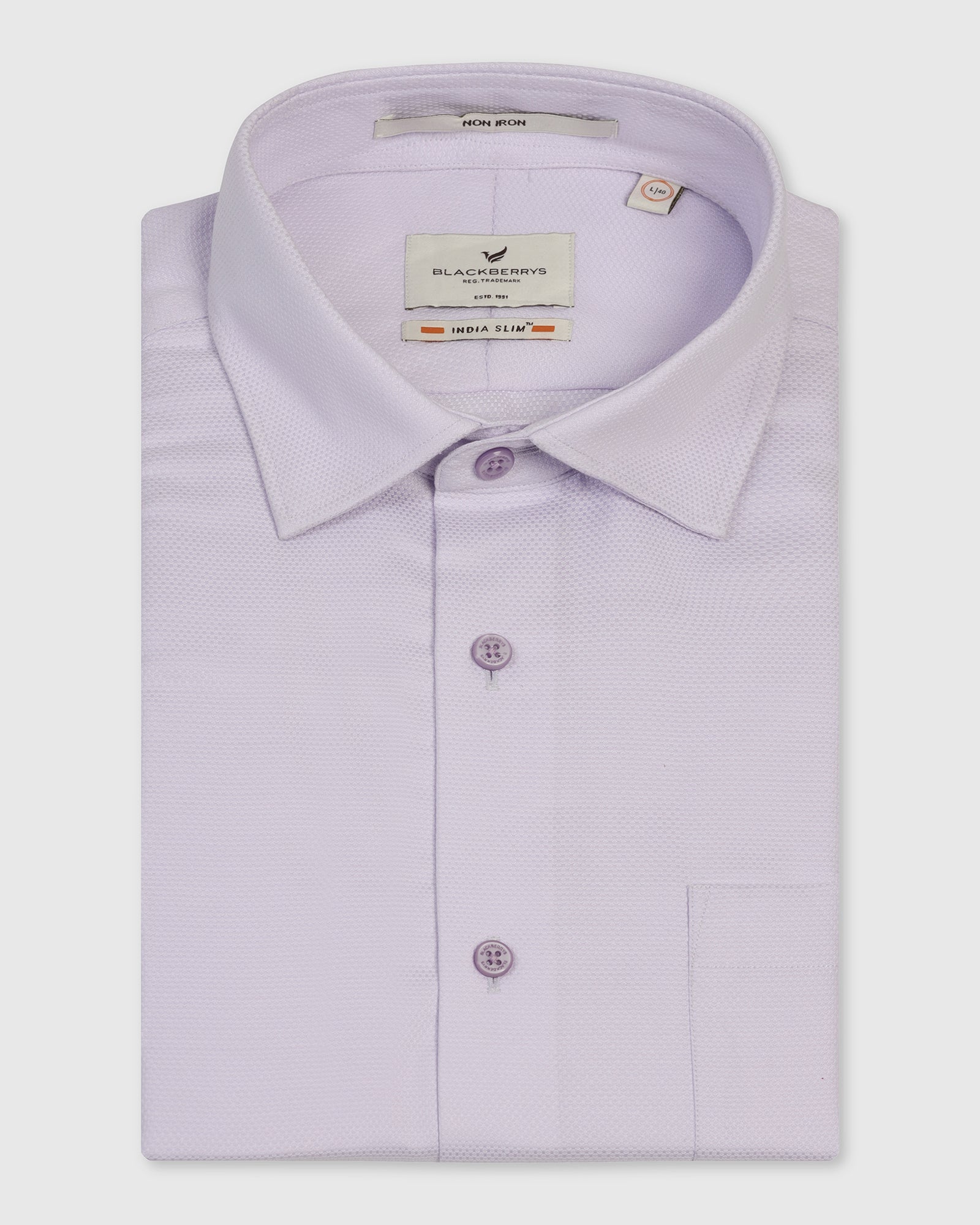 Non Iron Formal Lilac Textured Shirt - Bridge