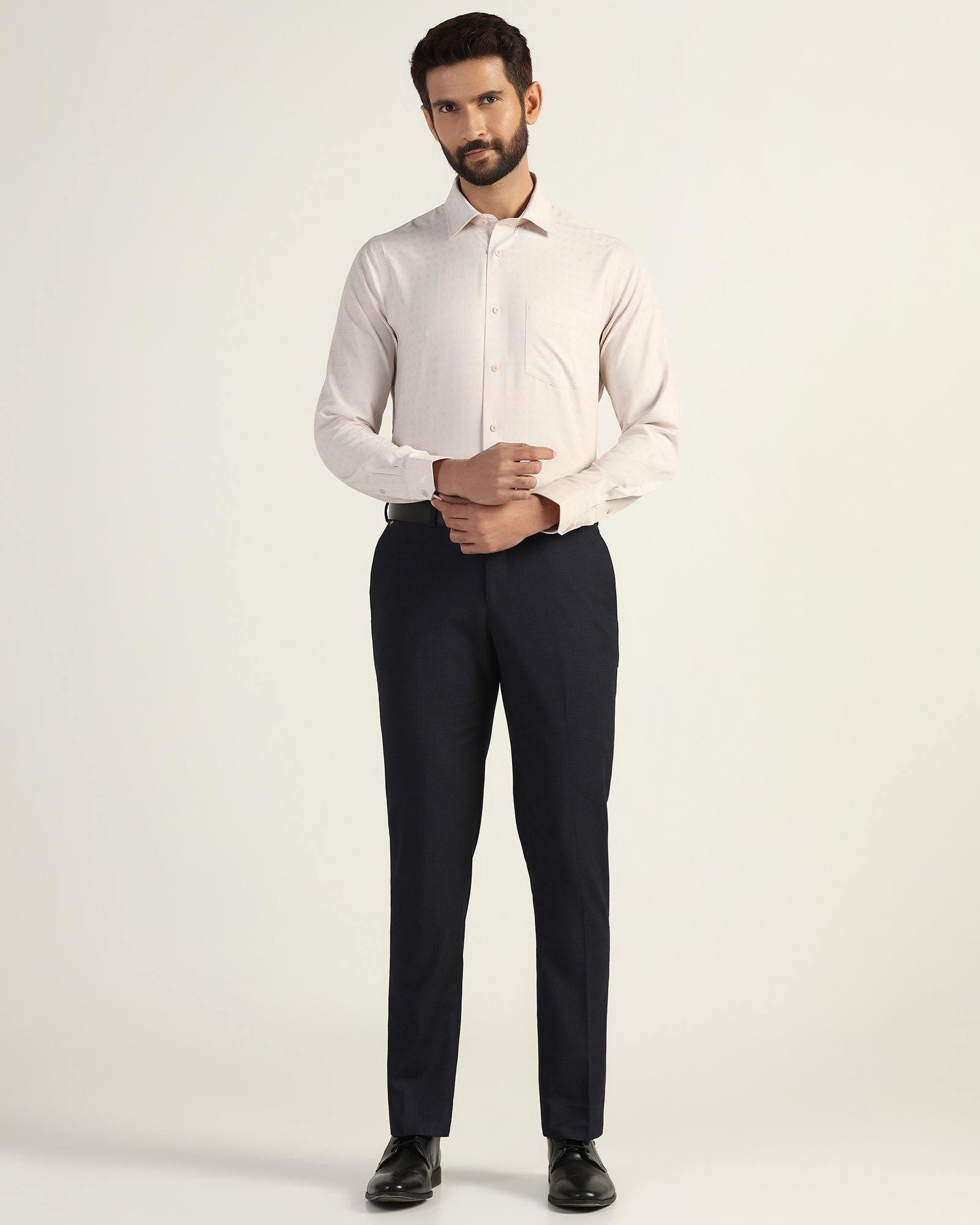 Non Iron Formal Peach Textured Shirt - Wynn