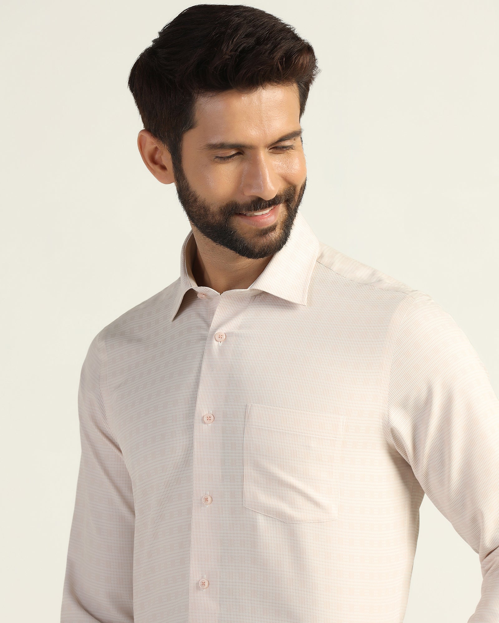 Non Iron Formal Peach Textured Shirt - Wynn