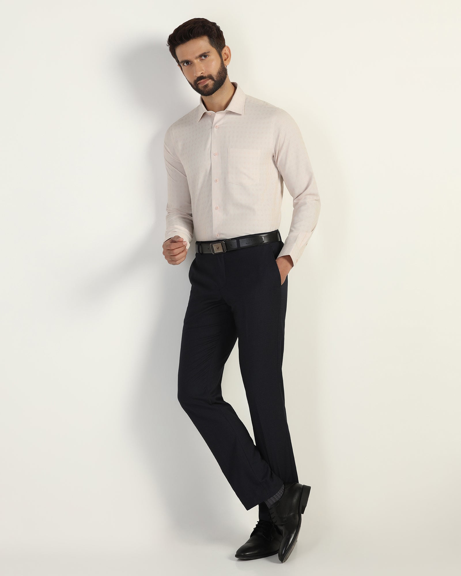 Non Iron Formal Peach Textured Shirt - Wynn