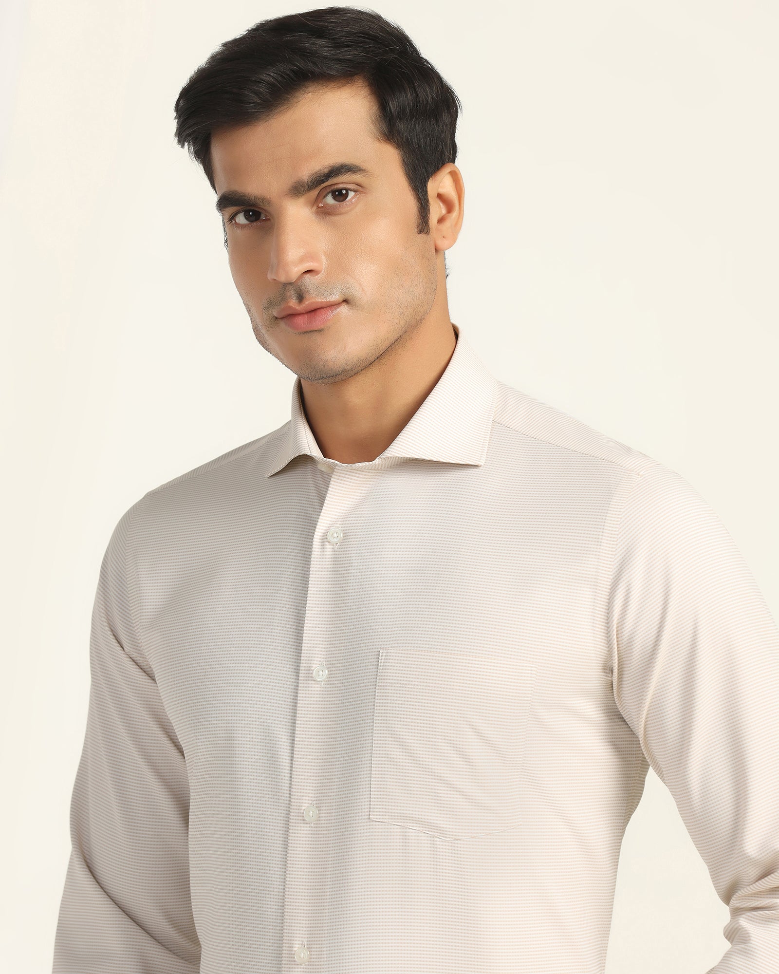 Non Iron Formal Yellow Textured Shirt - Wise