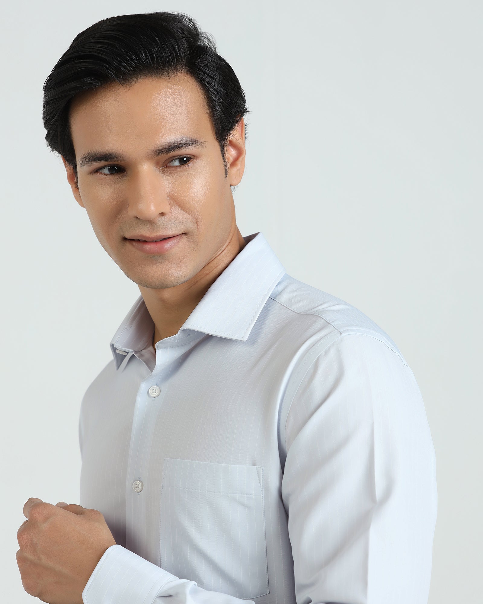 Non Iron Formal Blue Stripe Shirt - Wagon