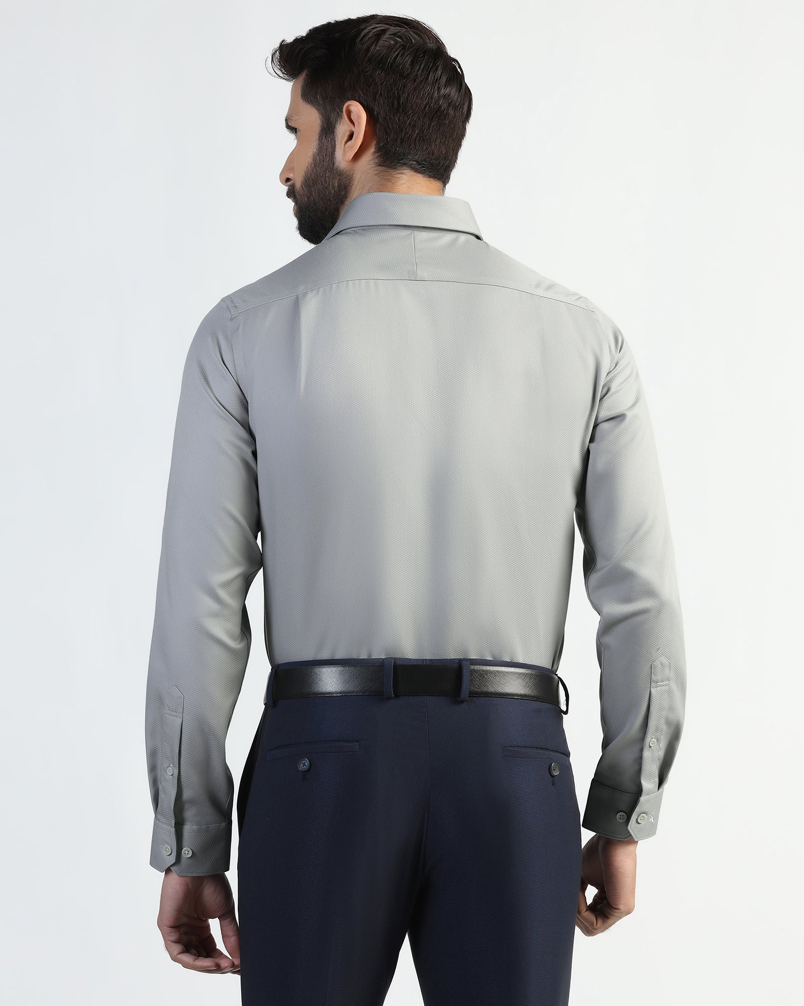 Non Iron Formal Grey Solid Shirt - P31