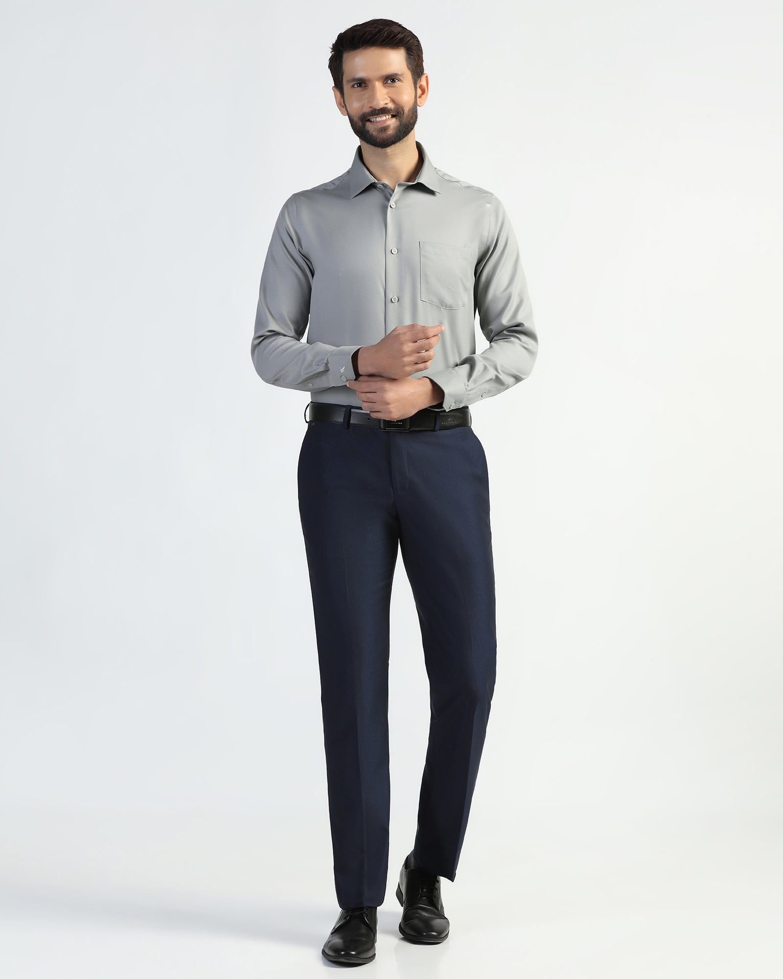 Non Iron Formal Grey Solid Shirt - P31