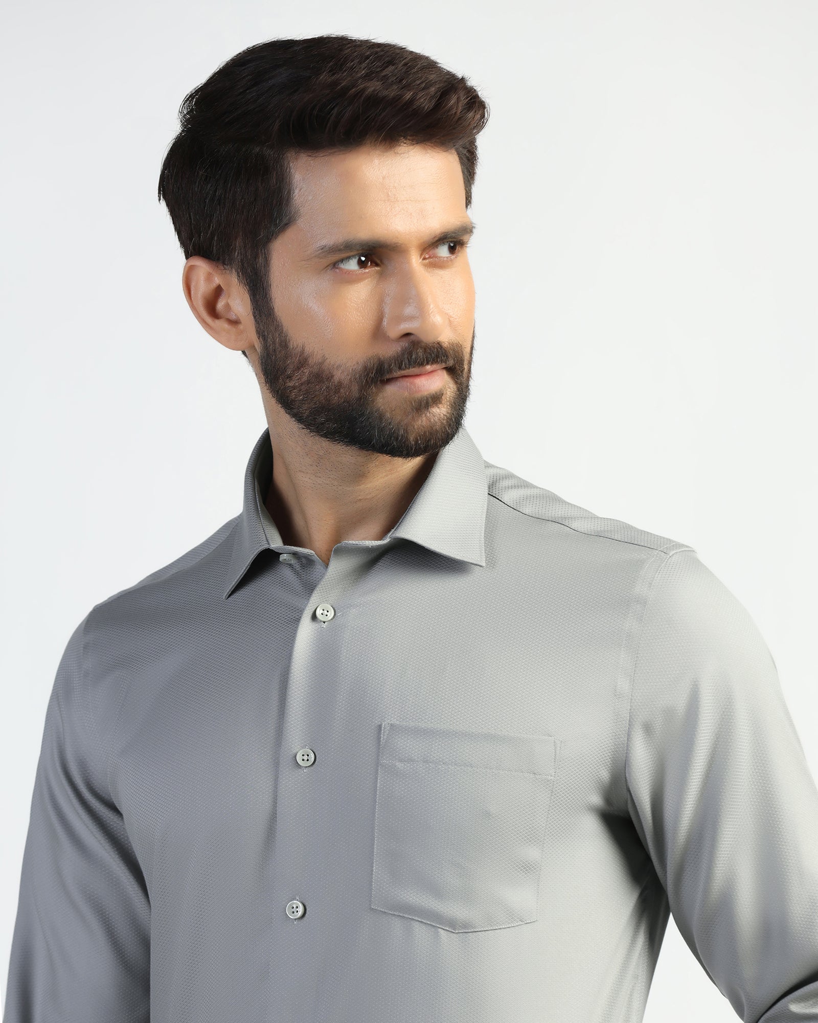 Non Iron Formal Grey Solid Shirt - P31