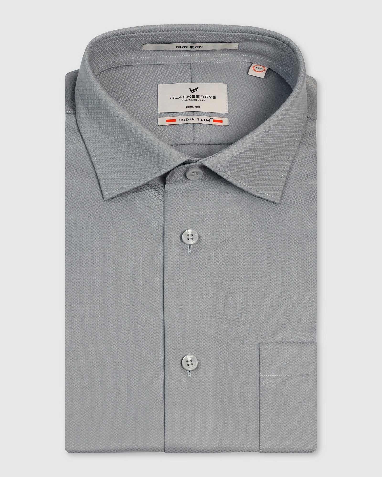 Non Iron Formal Grey Solid Shirt - P31