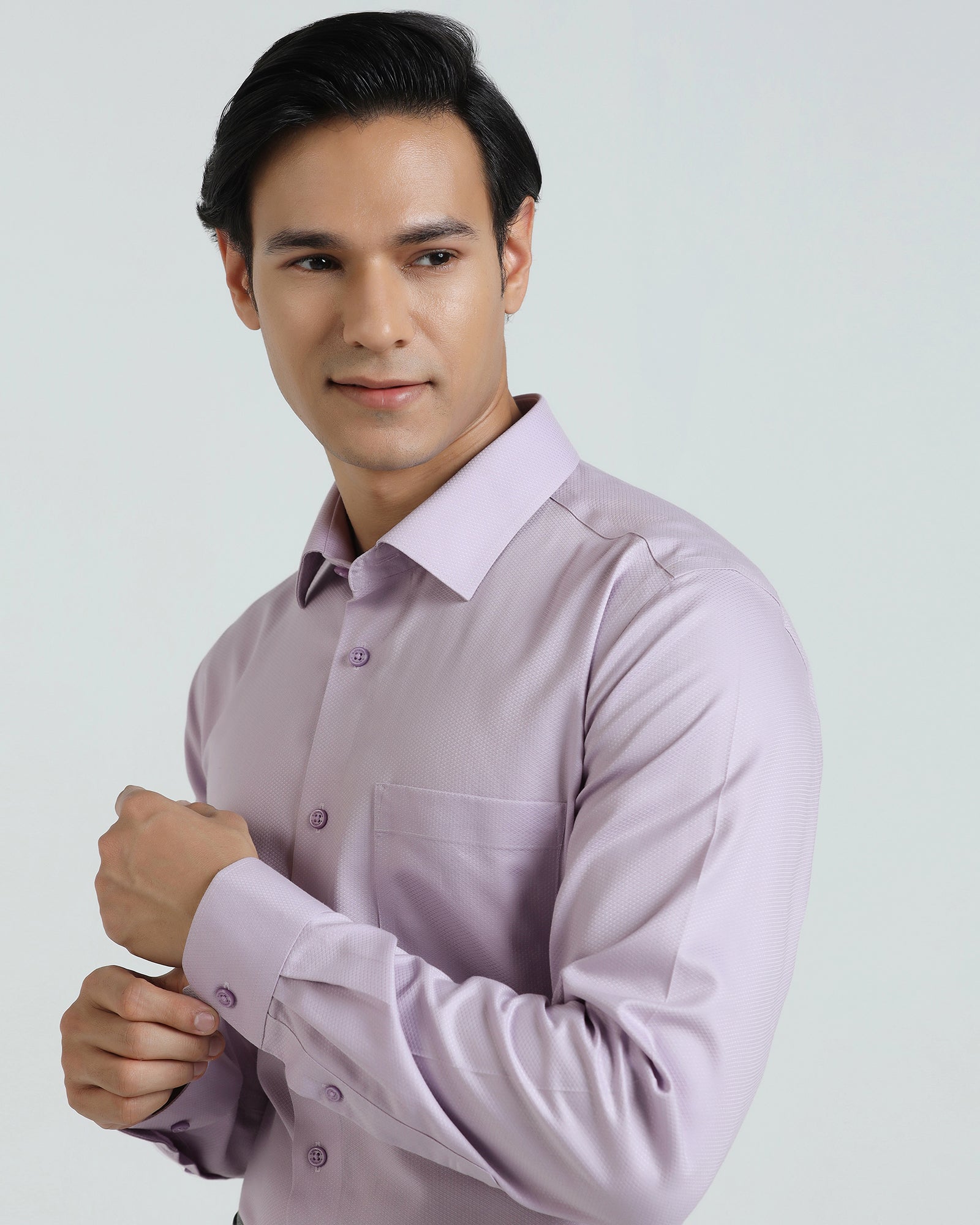 Non Iron Formal Lavender Textured Shirt - E31