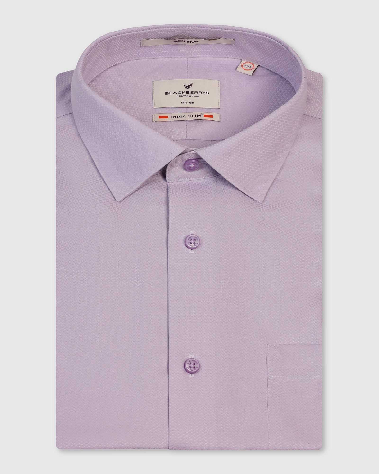 Non Iron Formal Lavender Textured Shirt - E31