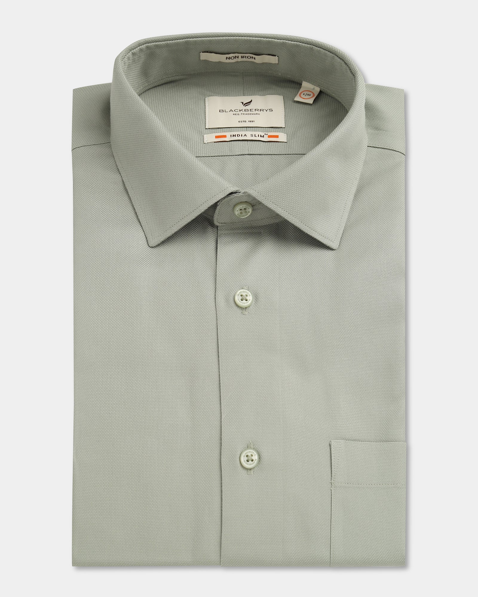 Non Iron Formal Light Green Textured Shirt - Bryan