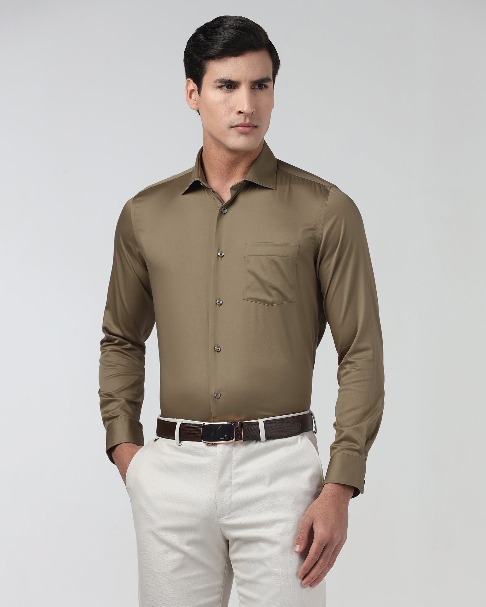Ochre Non Iron Solid Shirt - Sylvia