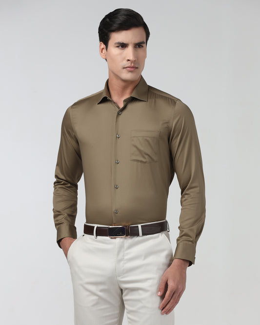 Ochre Unwrinkle Solid Shirt - Sylvia