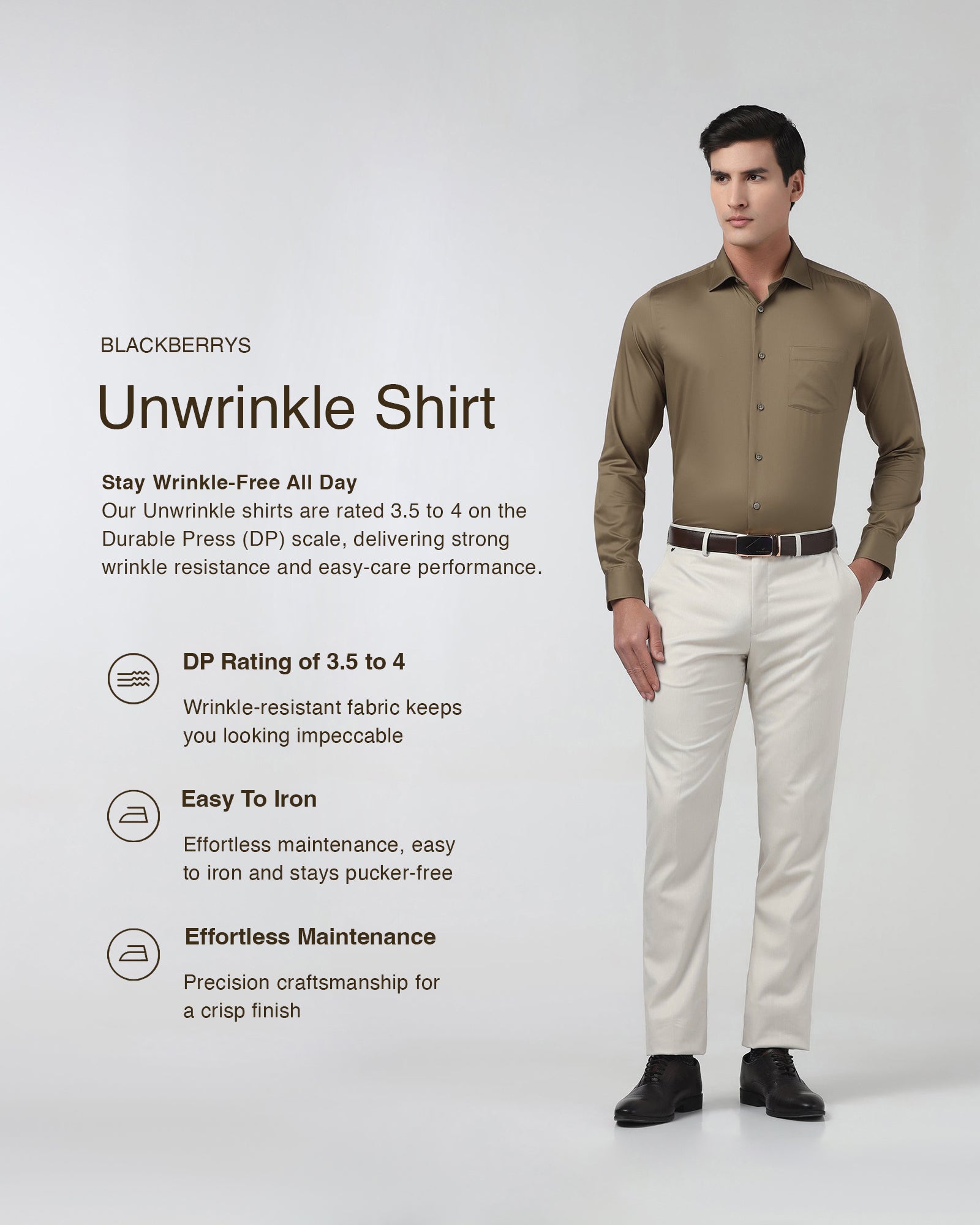 Ochre Unwrinkle Solid Shirt - Sylvia