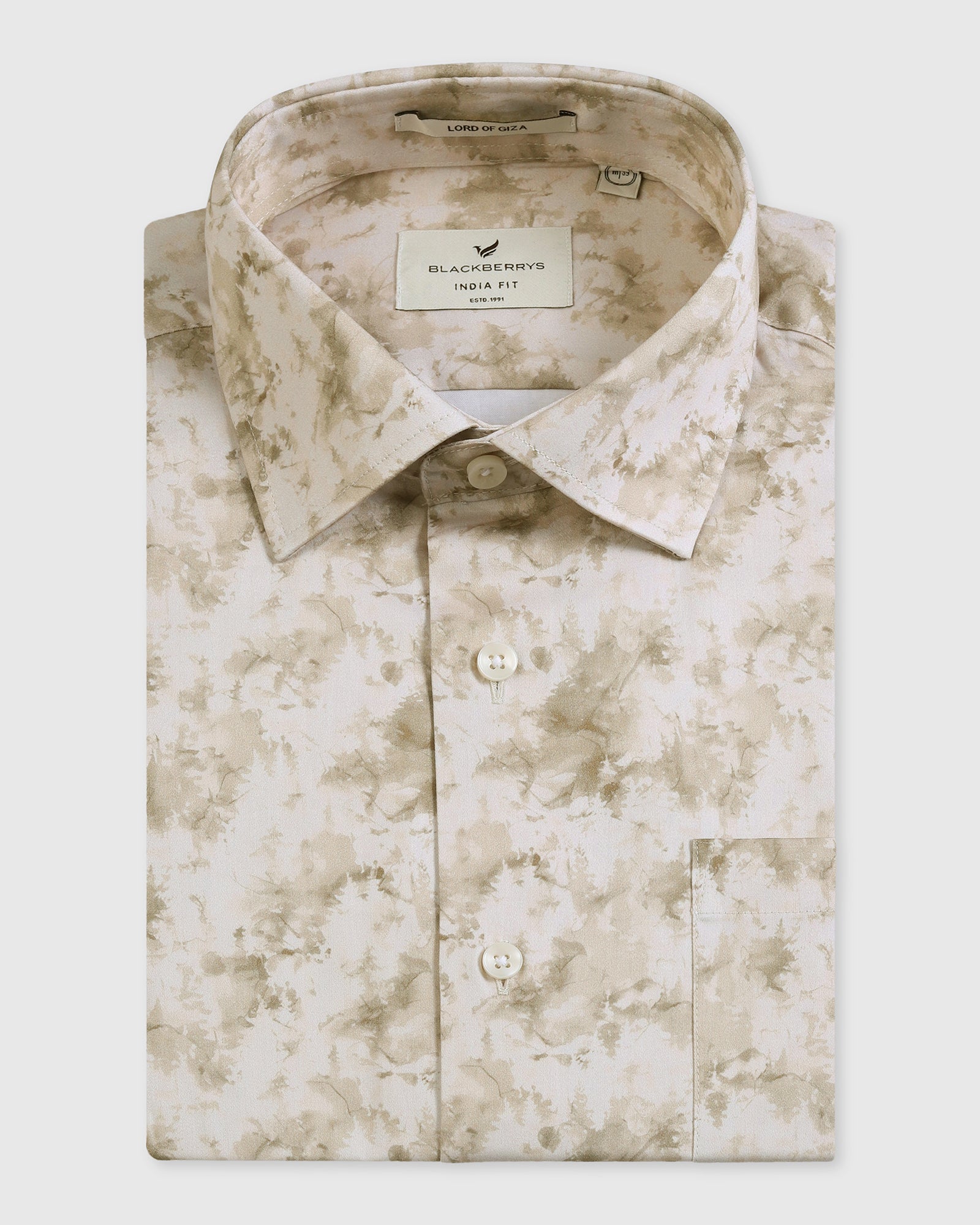 Ochre Abstract Printed Shirt - Piano