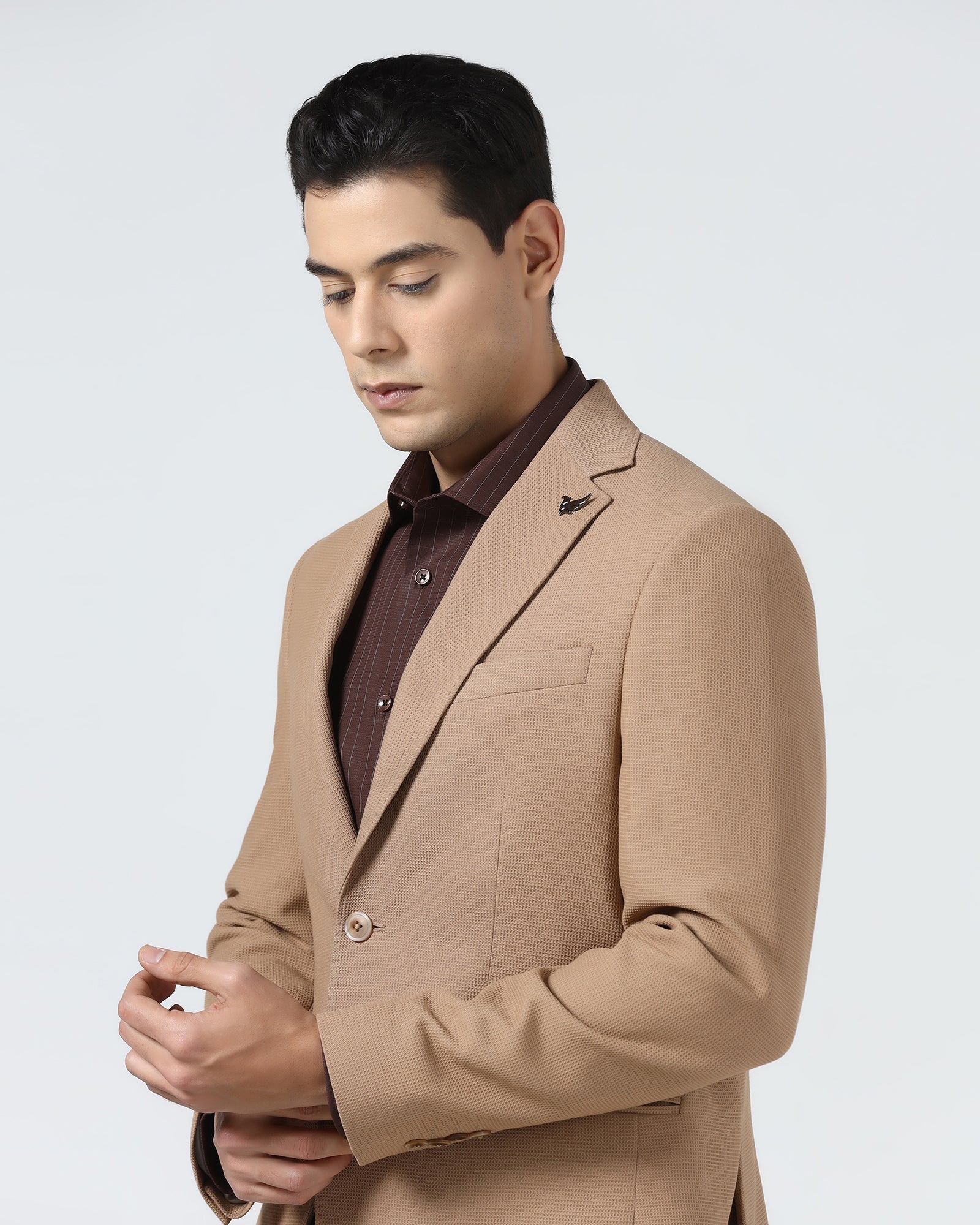 Ochre Textured Blazer - Nico