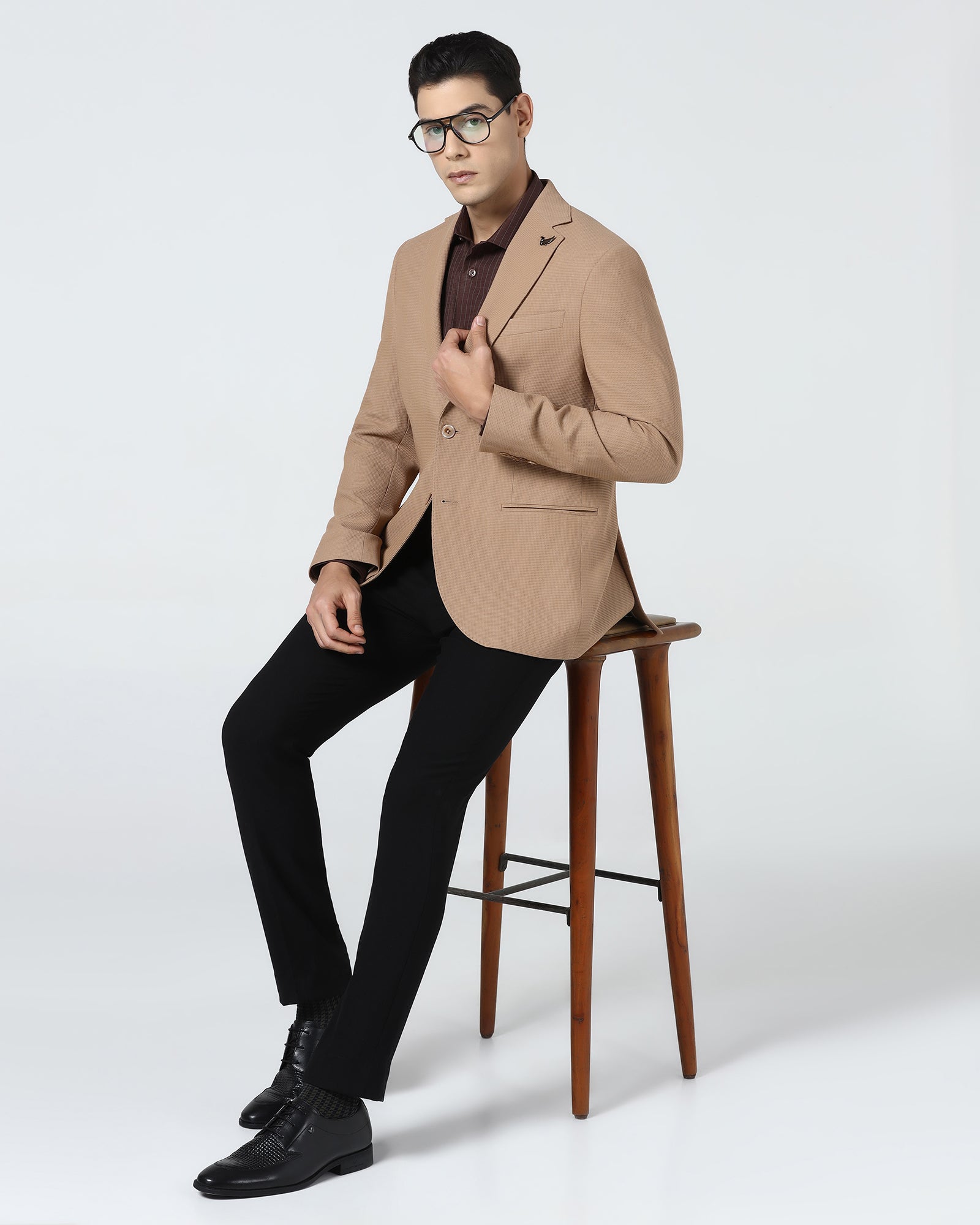 Ochre Textured Blazer - Nico