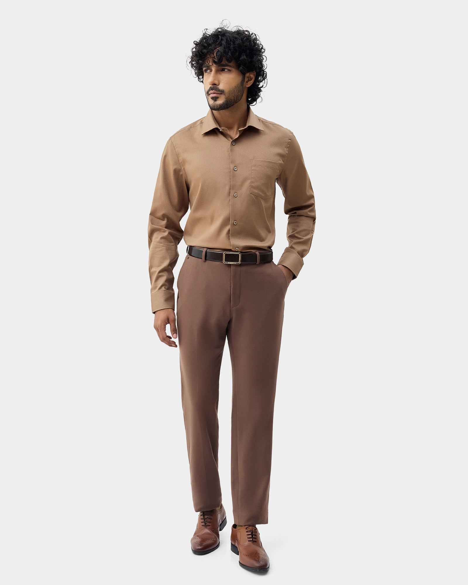 Ochre Textured Shirt - Birch