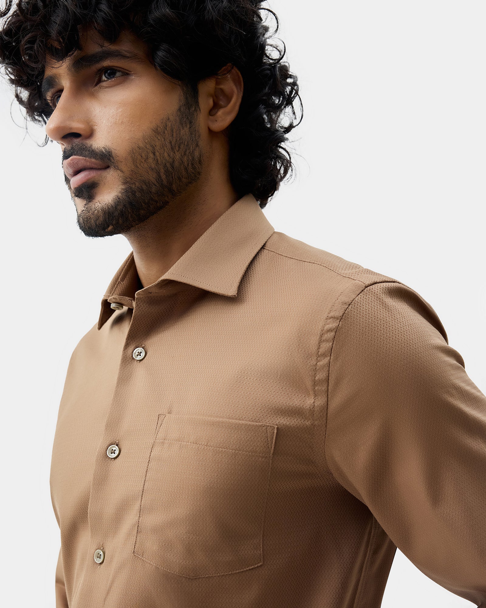 Ochre Textured Shirt - Birch