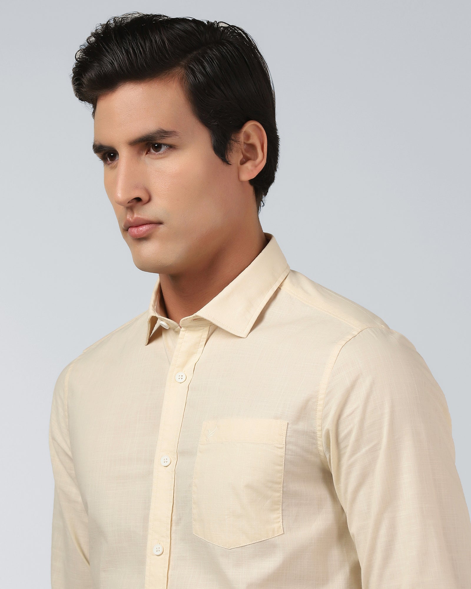 Off White Solid Shirt - Gobert