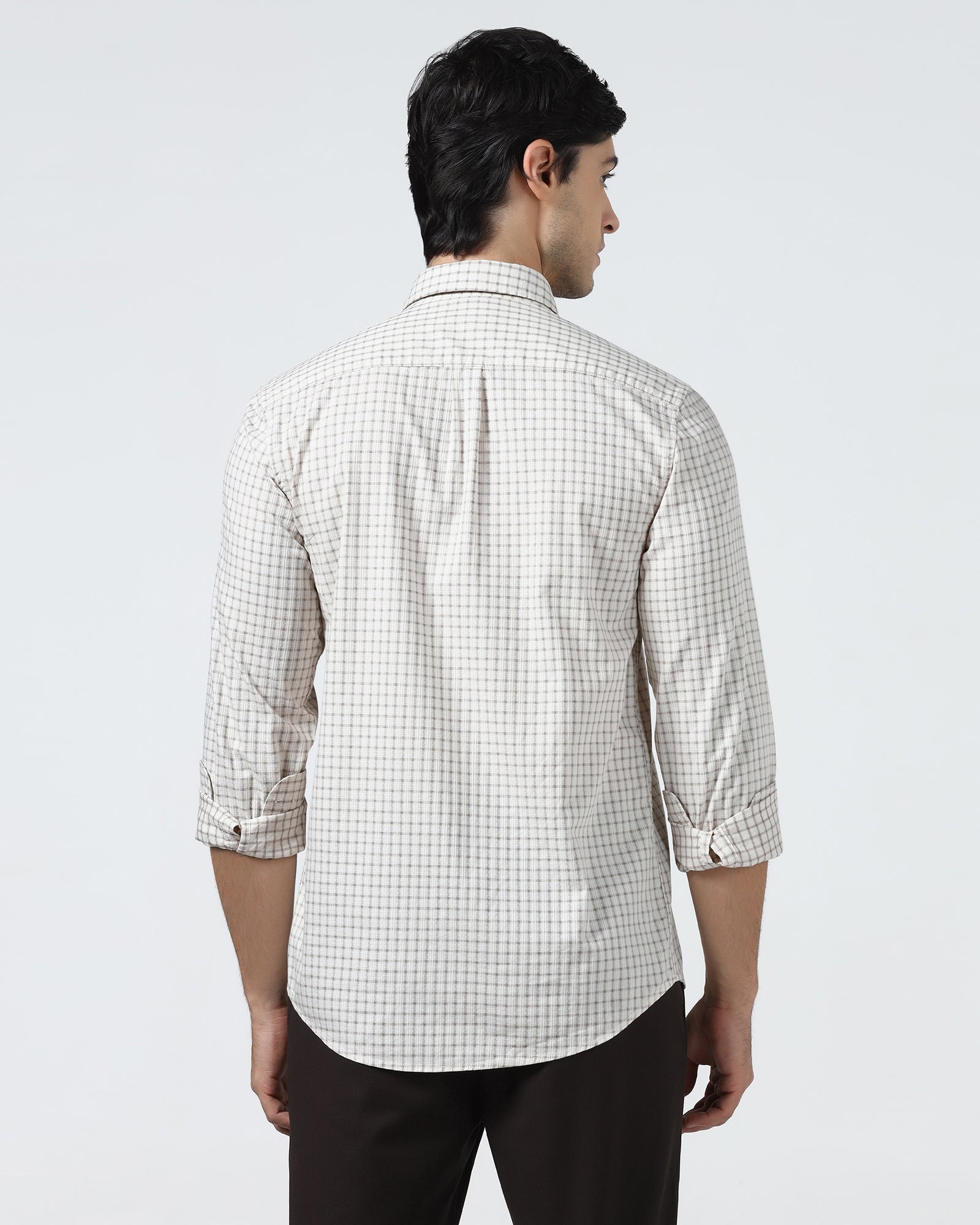 Off White Check Shirt - Nusa