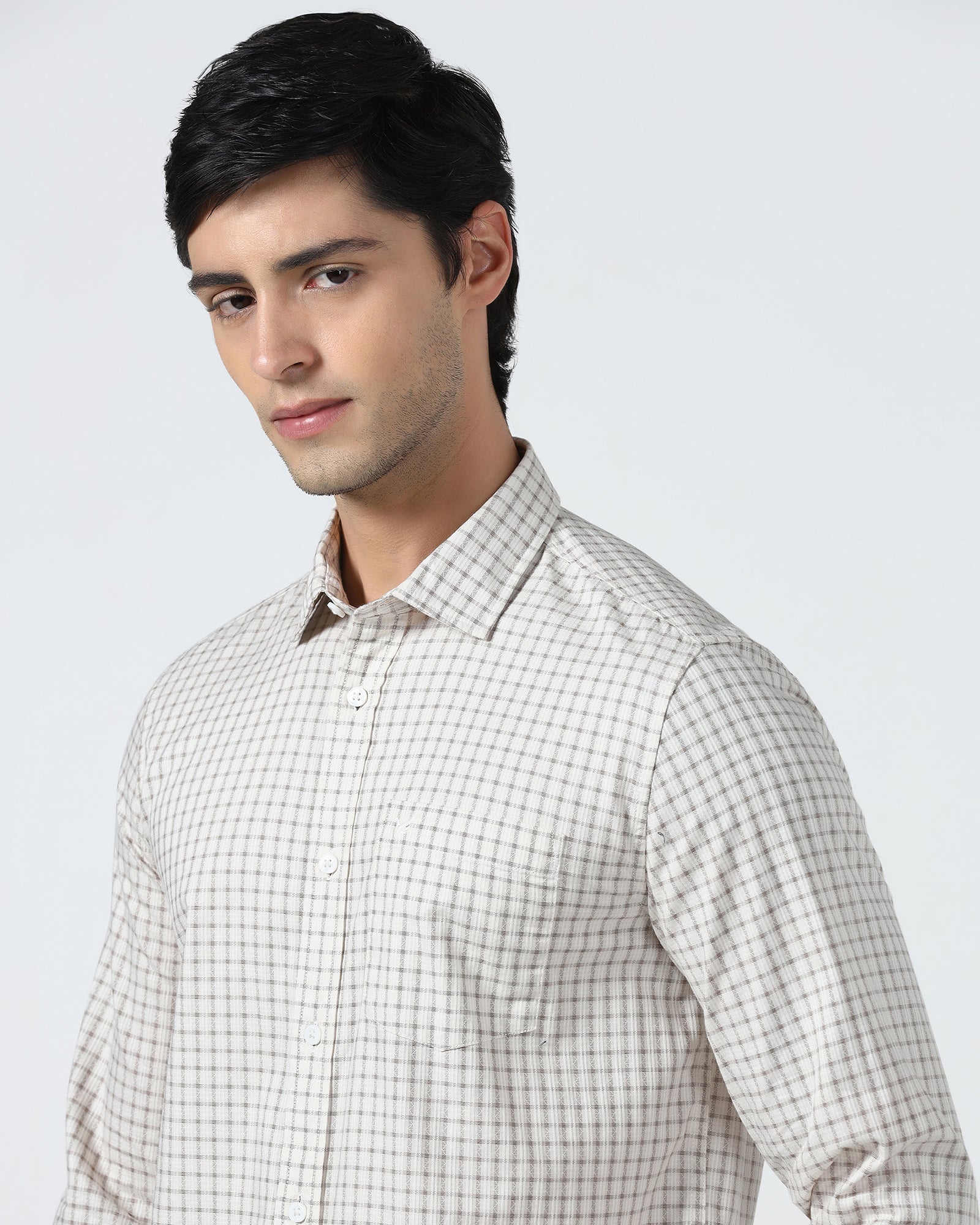 Off White Check Shirt - Nusa