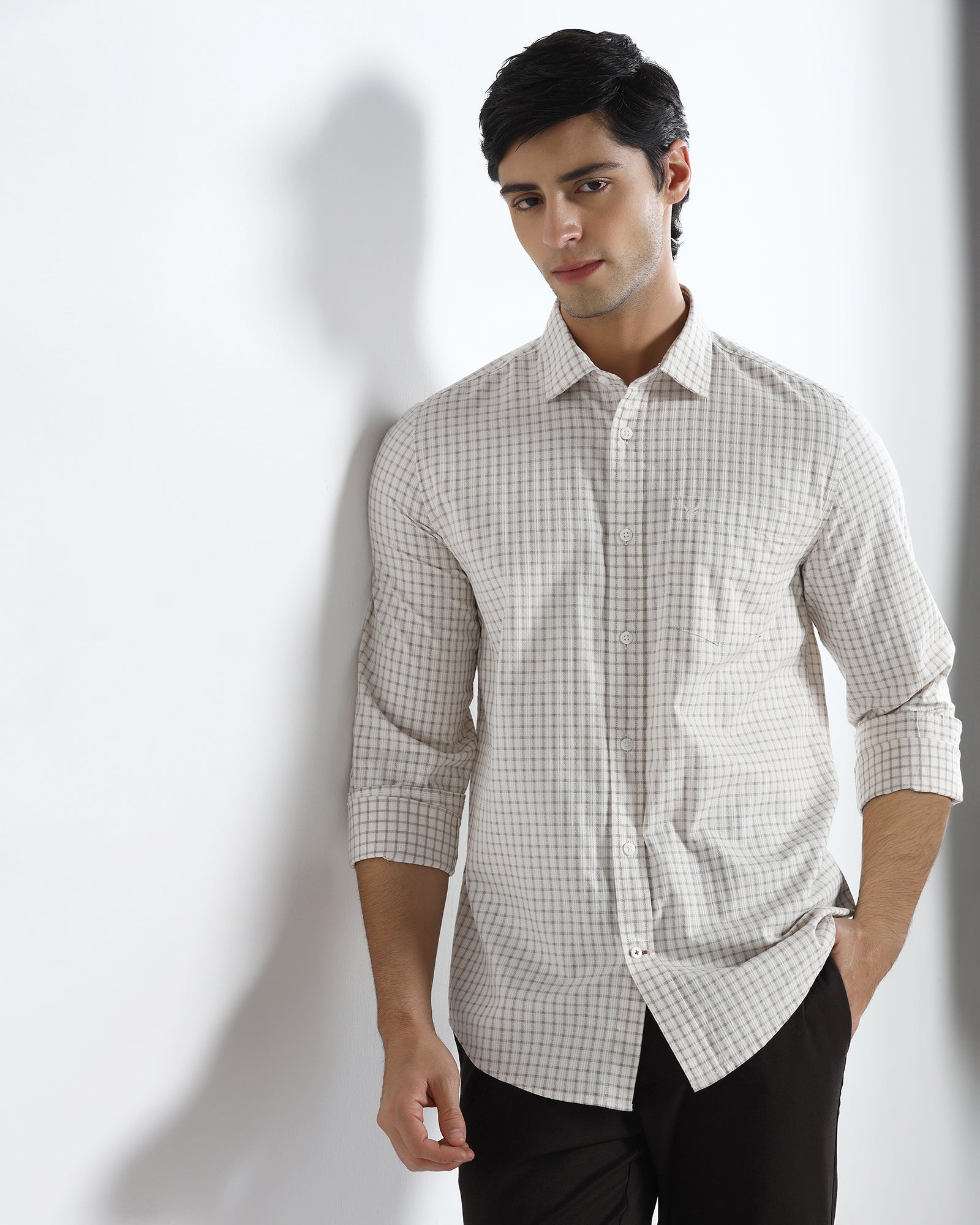 Off White Check Shirt - Nusa