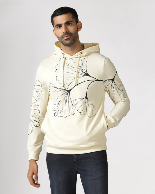 Off White Hoodie Solid Sweatshirt - Gecko